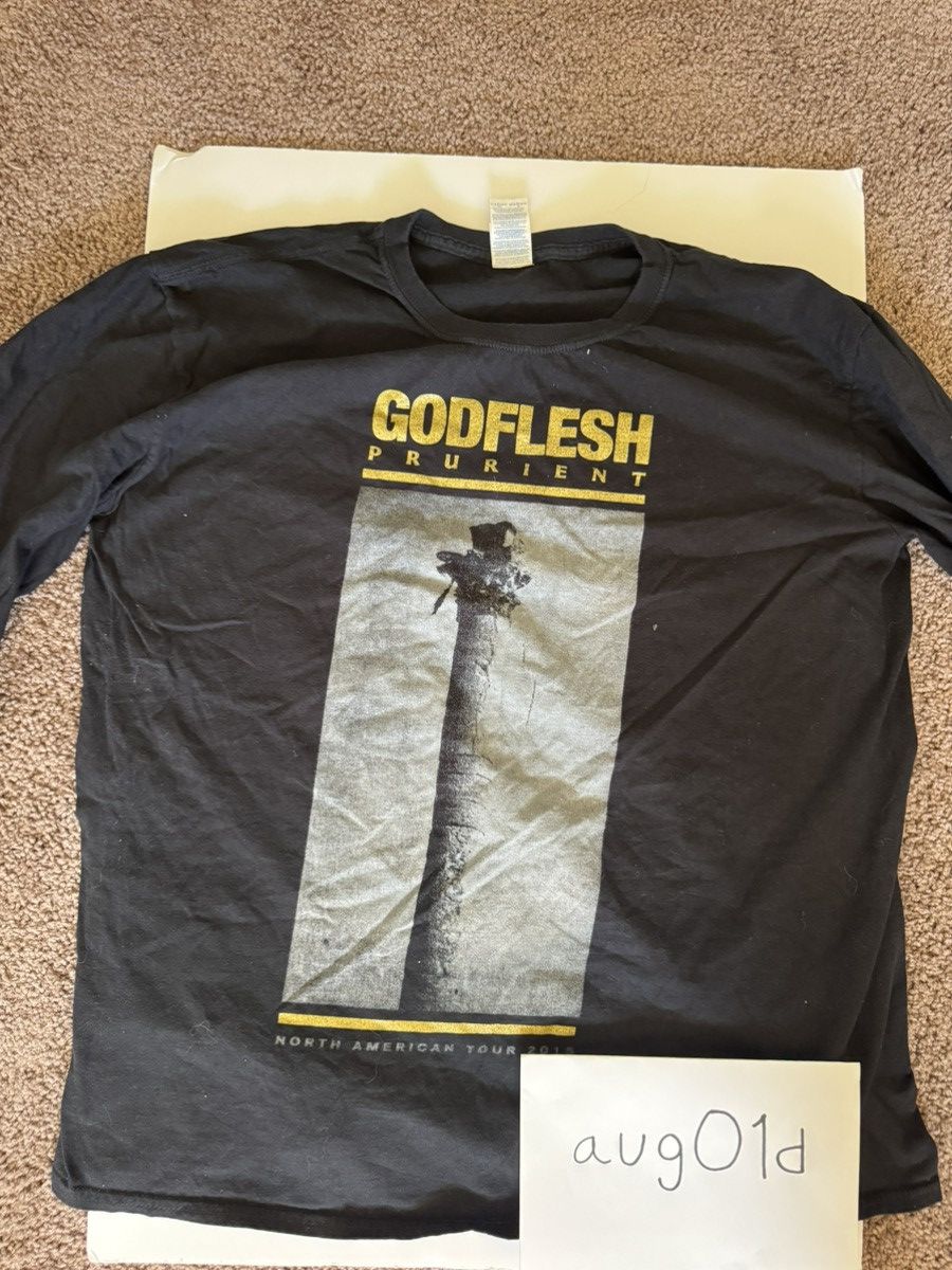 Gildan godflesh + prurient 2015 na tour long sleeve t shirt - black Size US XL / EU 56 / 4 - 1 Thumbnail