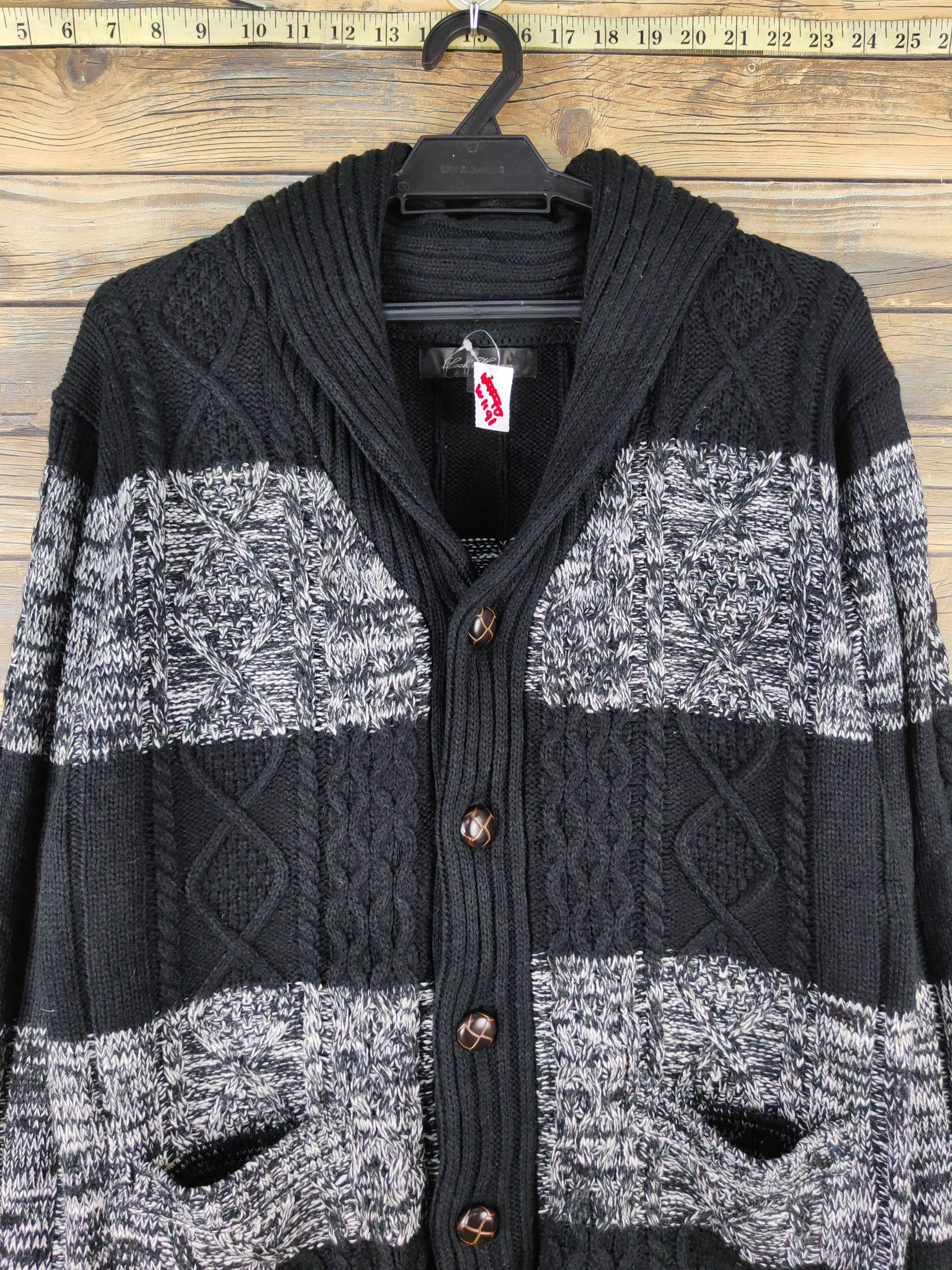 Aran Isles Knitwear Lock Heaven Black Knitwear Cardigan #W1191 Size L / US 10 / IT 46 - 2 Thumbnail