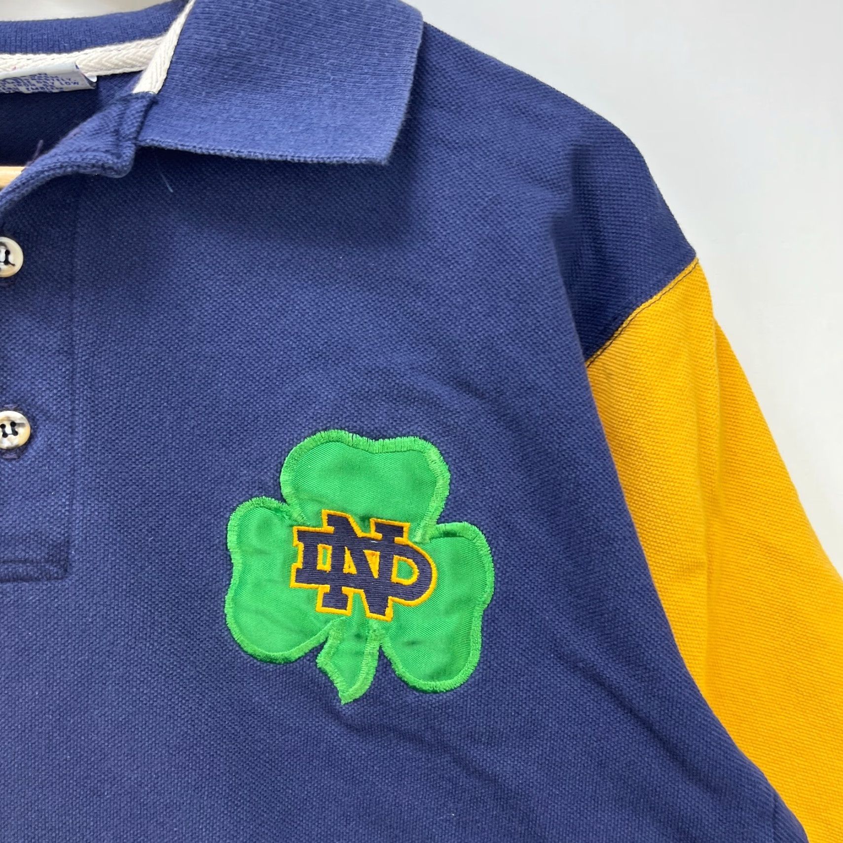 Vintage VINTAGE The Game Notre Dame Fighting Irish University Polo Shirt L Blue Mens Polo 90s Size US L / EU 52-54 / 3 - 3 Thumbnail