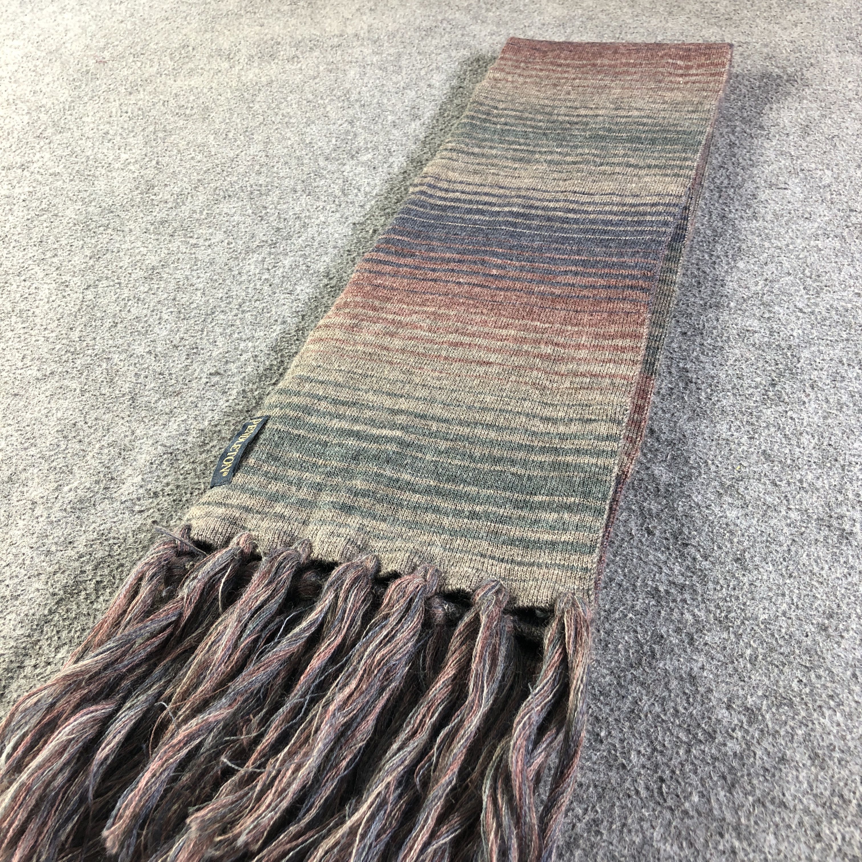 Pendleton Pendleton Striped Wool Scarf Muffler Neckwear V2775 Size ONE SIZE - 3 Thumbnail