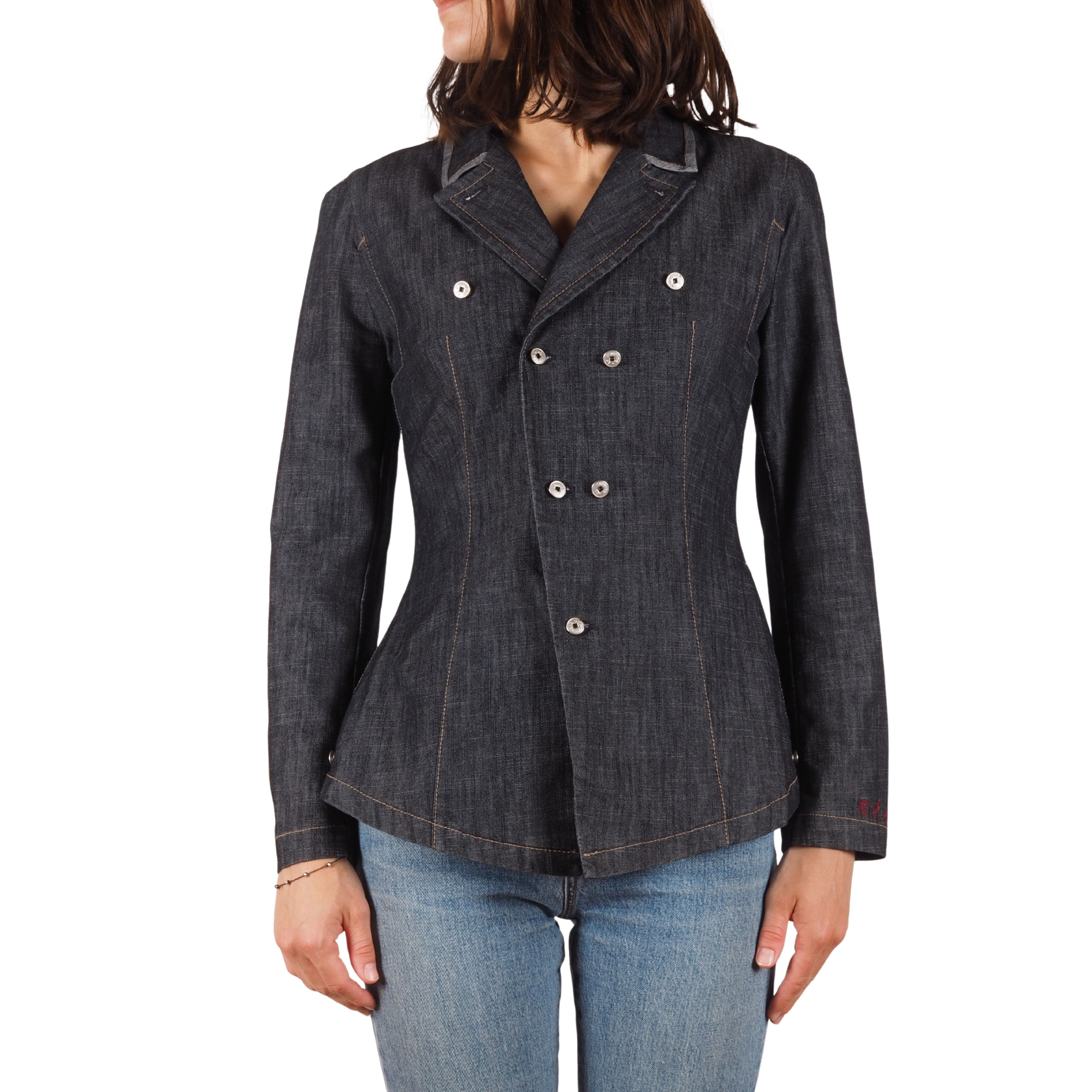 Marithe + Francois Girbaud Marithe Francois Girbaud Vintage Denim Blazer Jacket Size S / US 4 / IT 40 - 1 Thumbnail