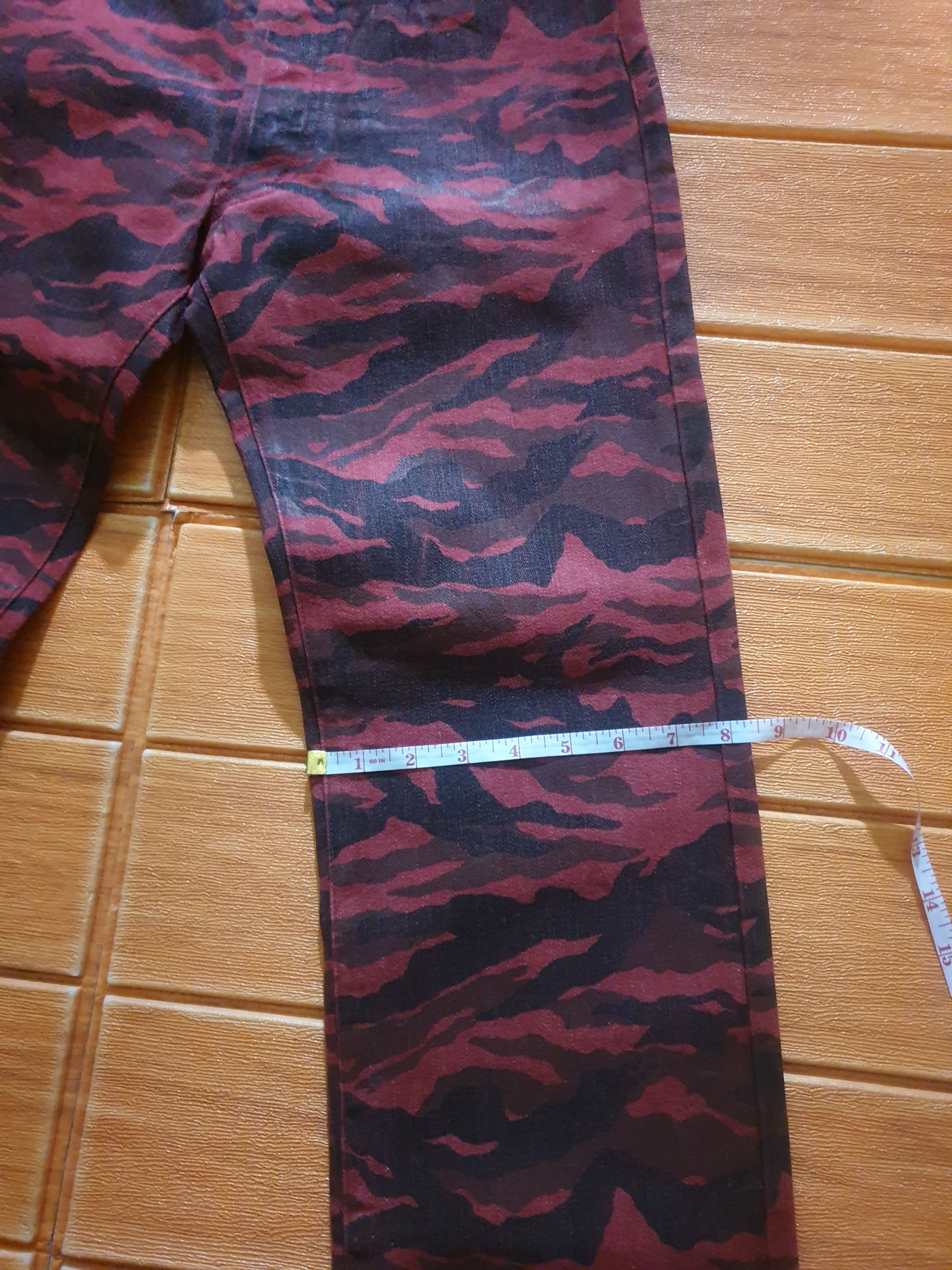 Japanese Brand 💥Rupert Red camo red denim pant Size US 29 - 6 Thumbnail