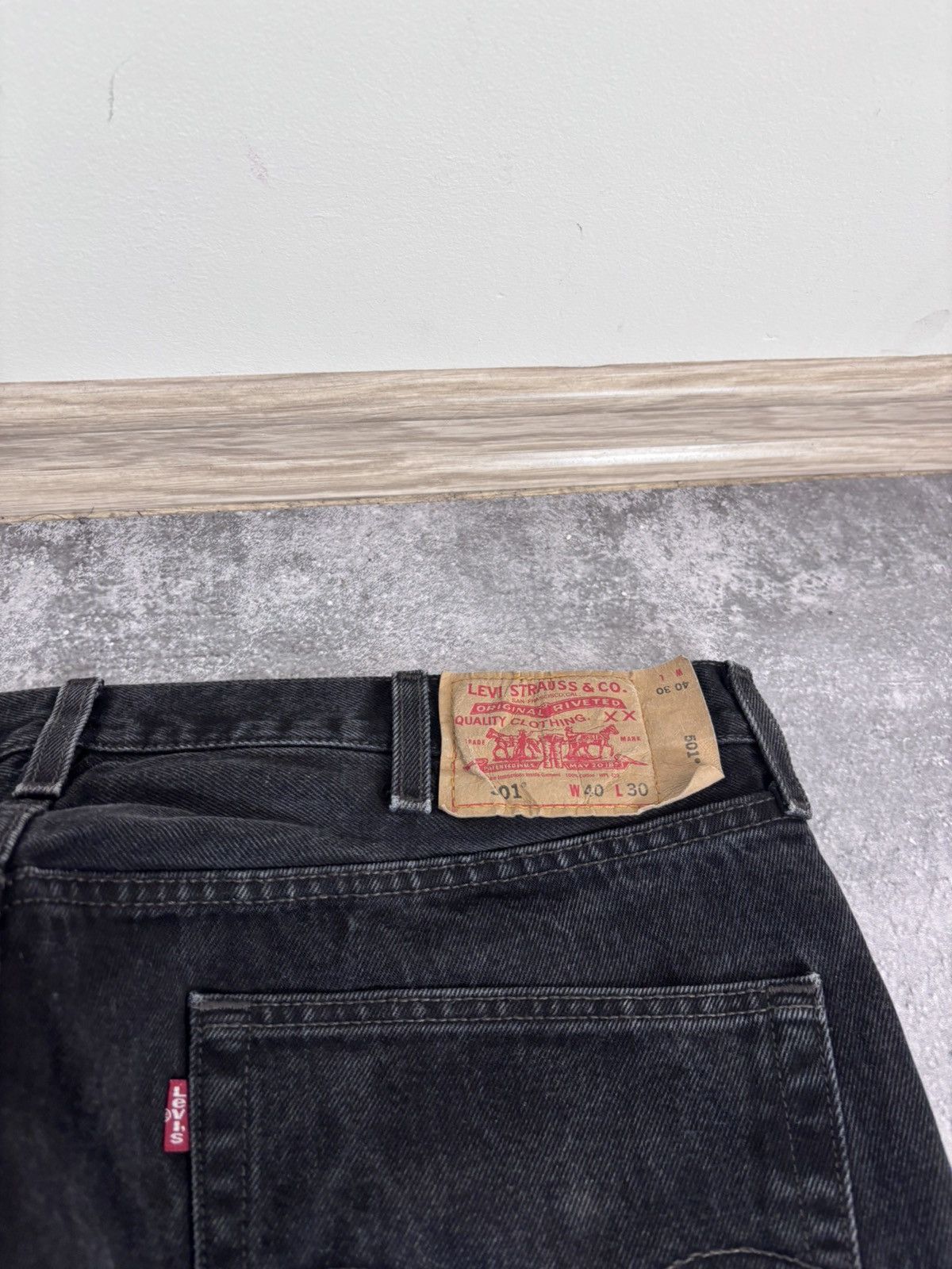 Levi's Vintage Levi’s 501 Paper Tag Black Baggy Denim Baggy Jeans Size US 40 / EU 56 - 7 Thumbnail