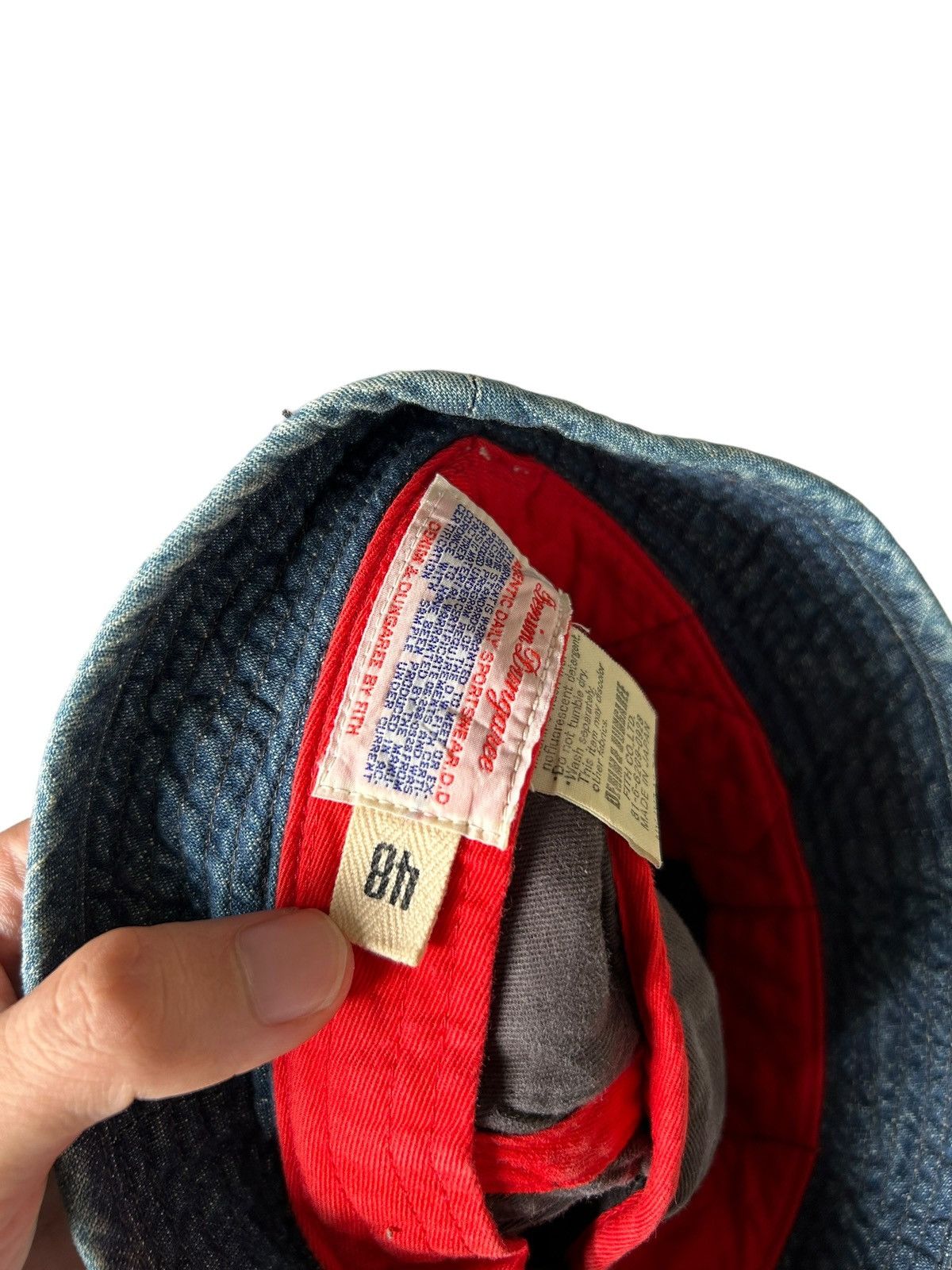 Japanese Brand × Kapital × Vintage DENIM DUNGAREE LOW BUCKET HATS VINTAGE RARE DESIGN ☠️🎌 Size ONE SIZE - 12 Thumbnail