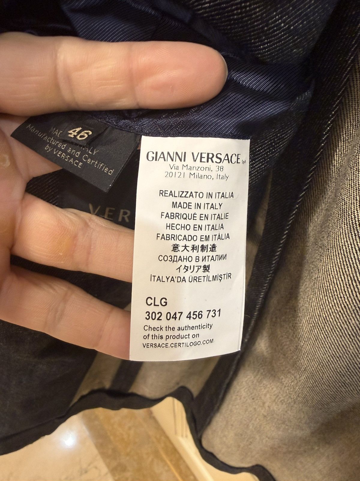 Versace stiching details denim blazer size46 Size 46R - 8 Thumbnail