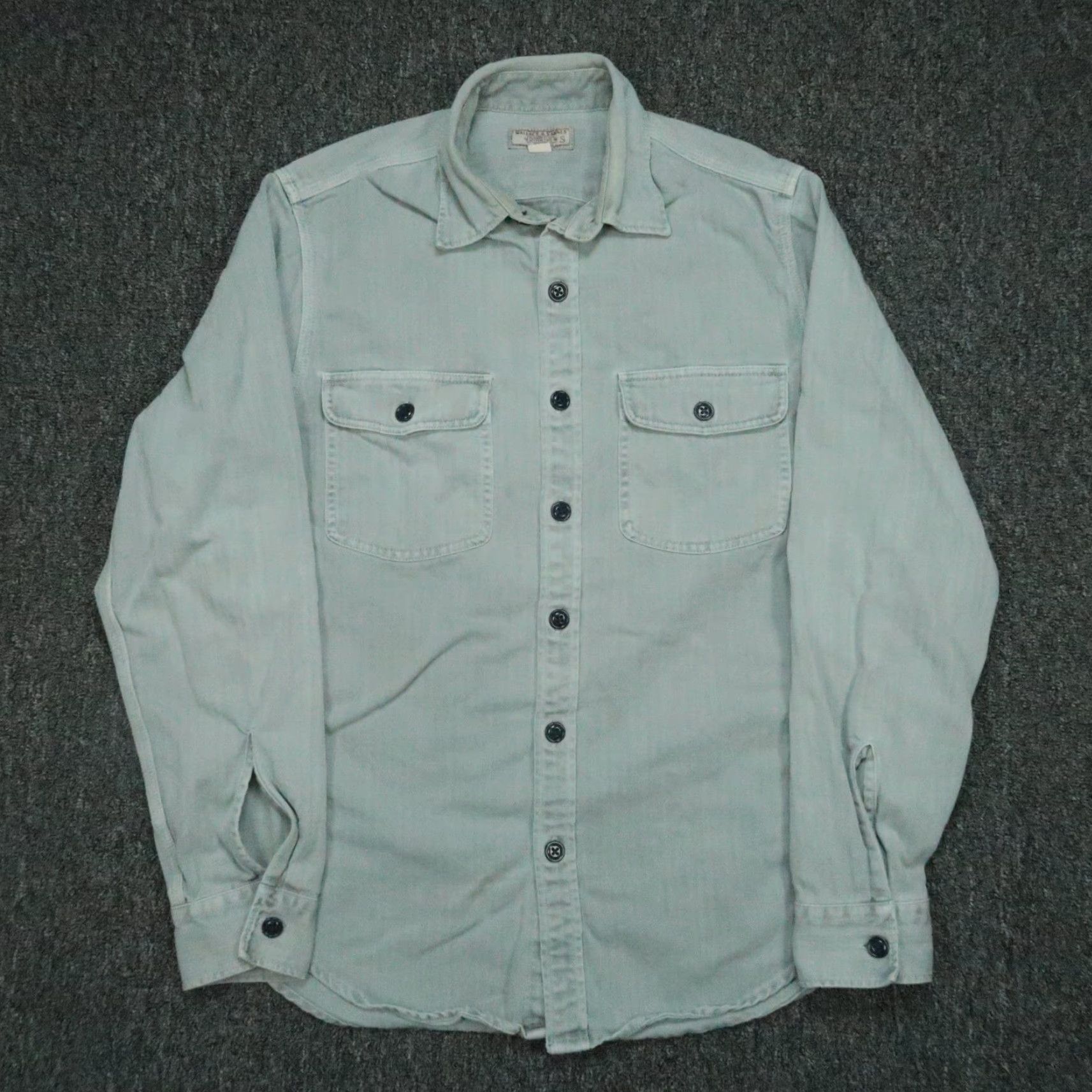 Wallace & Barnes Wallace & Barnes Shirt Mens Small Blue 2 Pocket Workshirt Long Sleeve Button Size US S / EU 44-46 / 1 - 2 Thumbnail