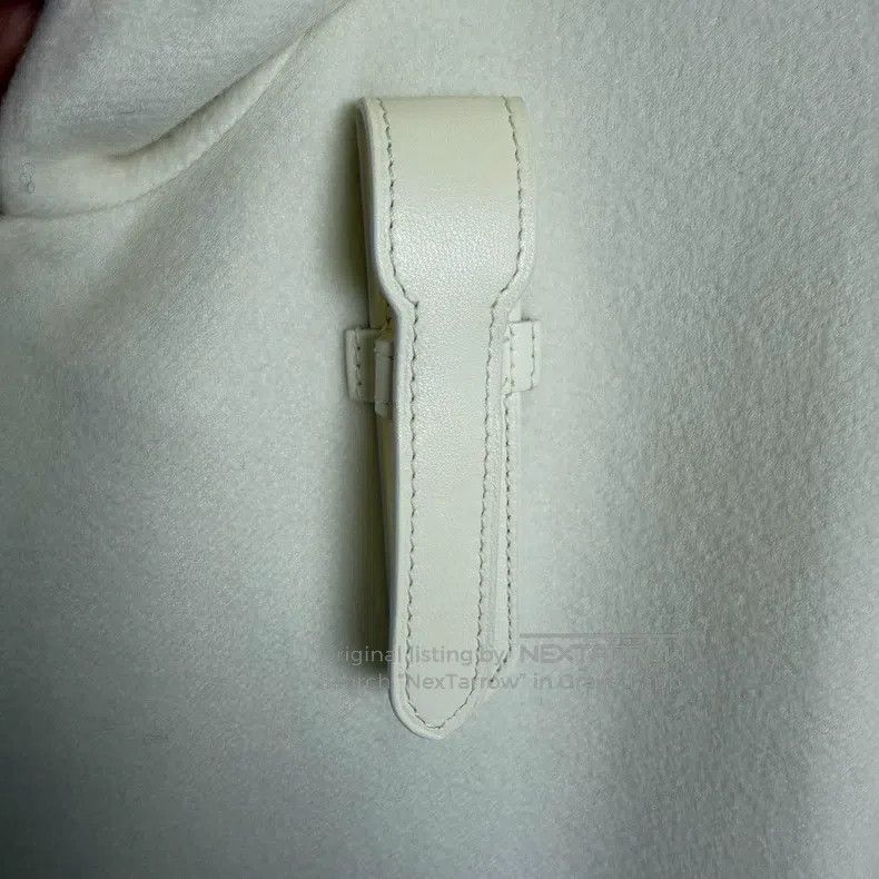 Hermes Hermes White Leather Button Short Cashmere Coat Size XXS / US 00 / IT 34 - 5 Thumbnail