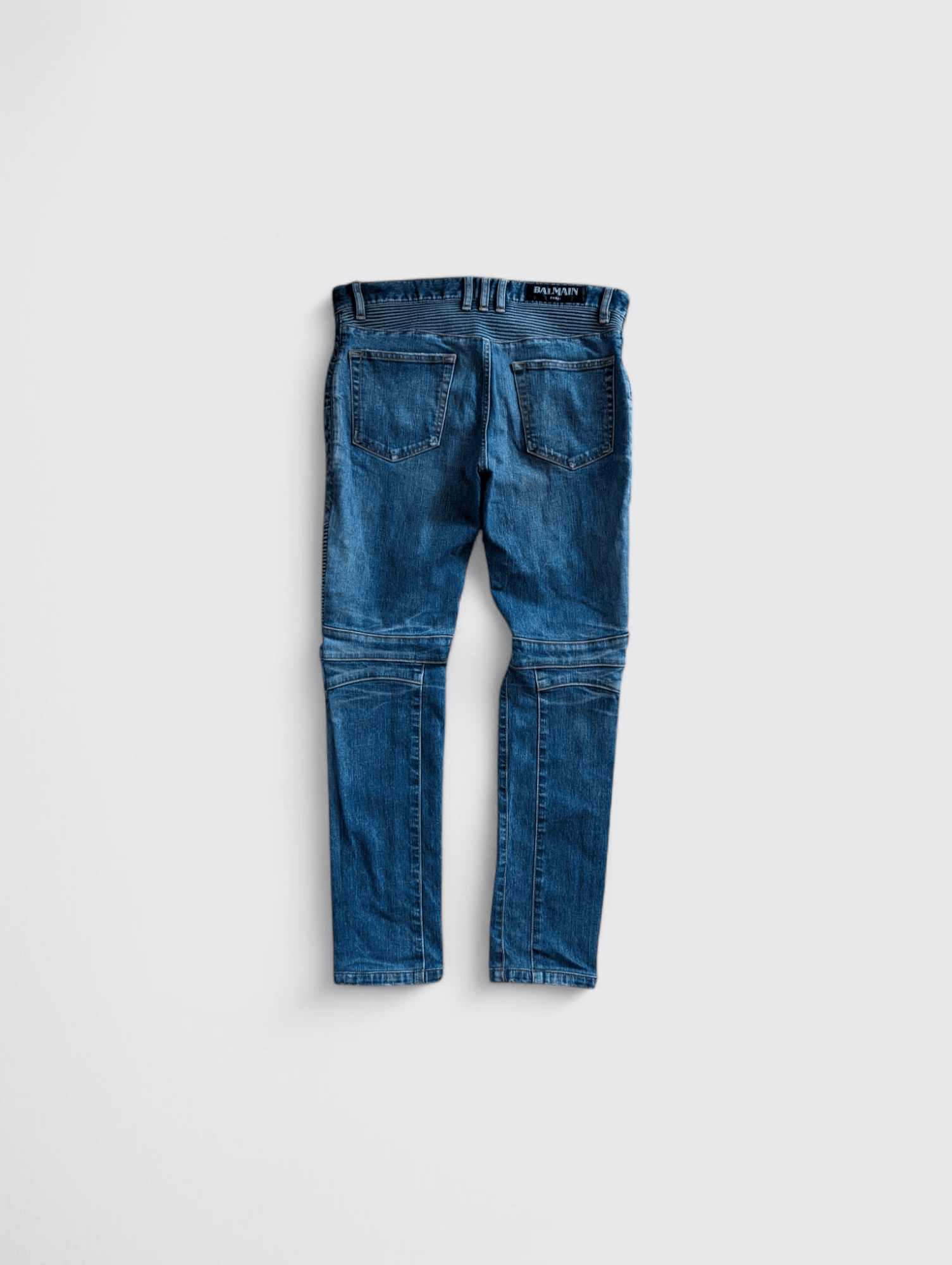 Balmain Og Biker Denim Jeans Pants