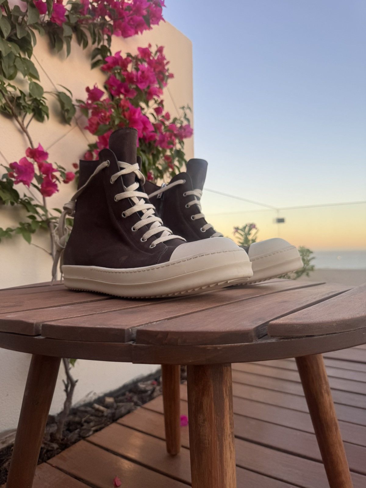 Rick Owens Drkshdw Rick Owens DRKSHDW brown leather mainline ramones Size US 13 / EU 46 - 8 Thumbnail