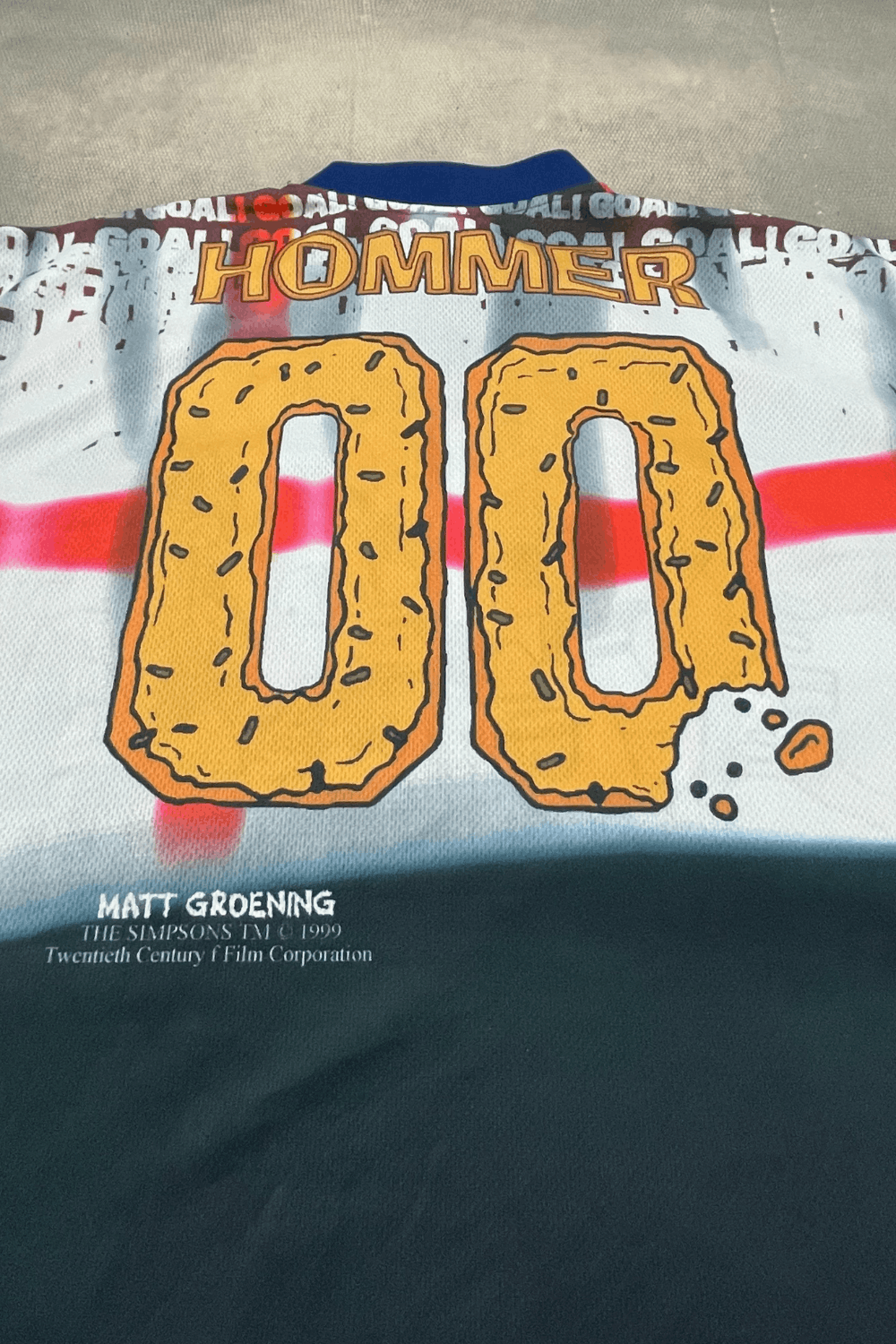 The Simpsons × Vintage 1999 Italian-Made Simpsons“HOMMER 00”England All-Over Jersey Size US L / EU 52-54 / 3 - 6 Thumbnail