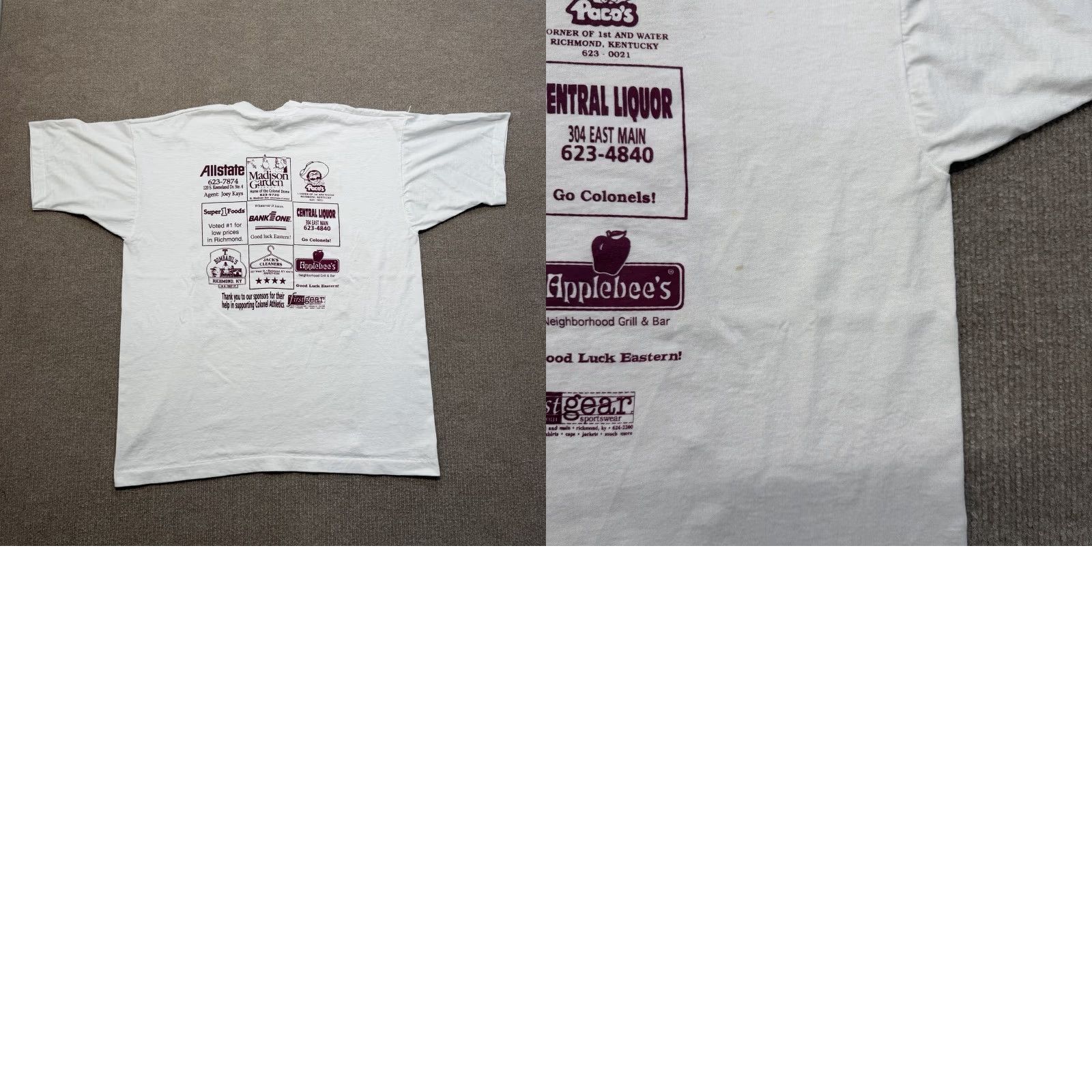 Vintage VINTAGE EKU vs Appalachian State T Shirt Mens XL White 90s Graphic Tee Football Beats Appy Mens Size US XL / EU 56 / 4 - 8 Thumbnail
