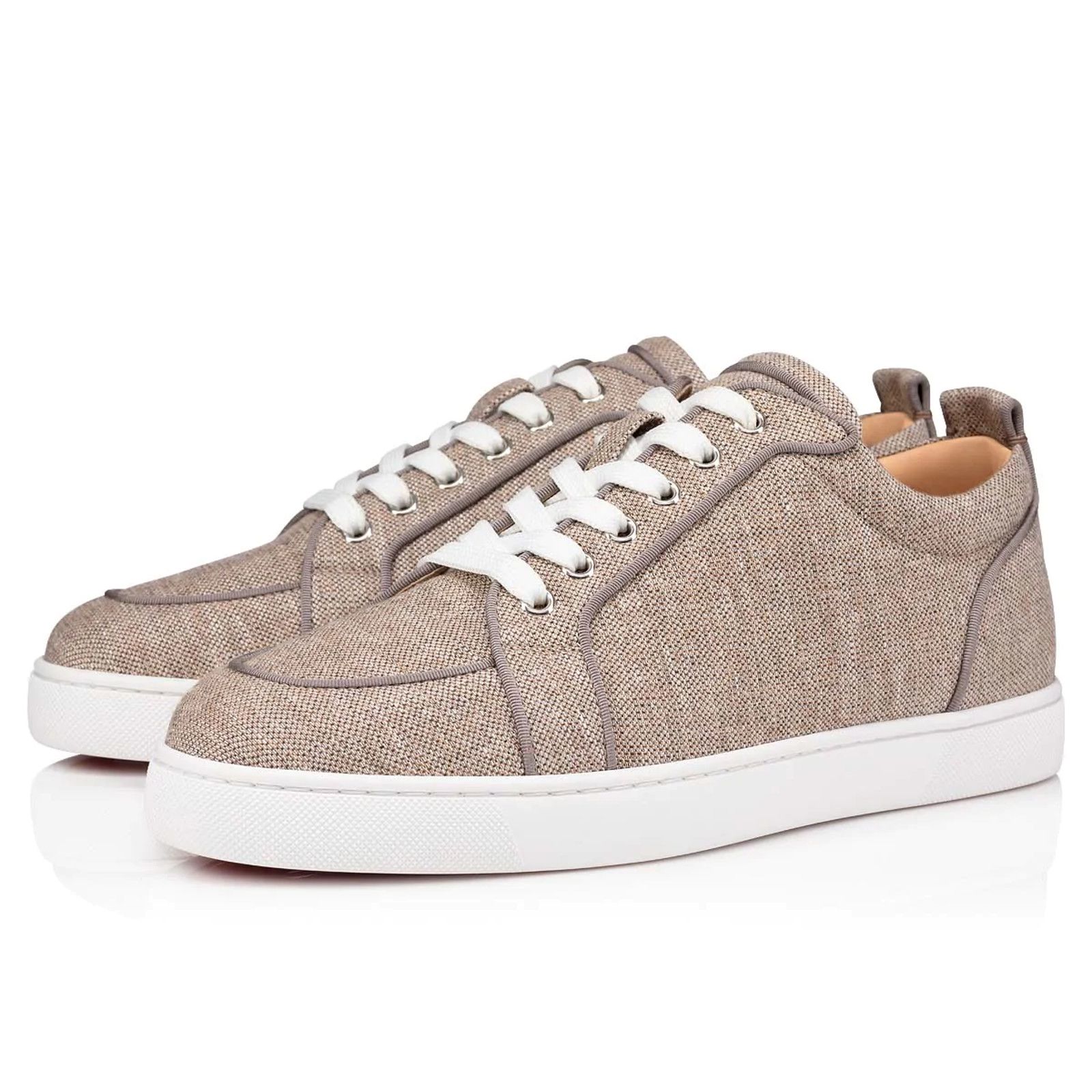 Christian Louboutin Mens Rantulow Orlato Beige Linen Sneaker