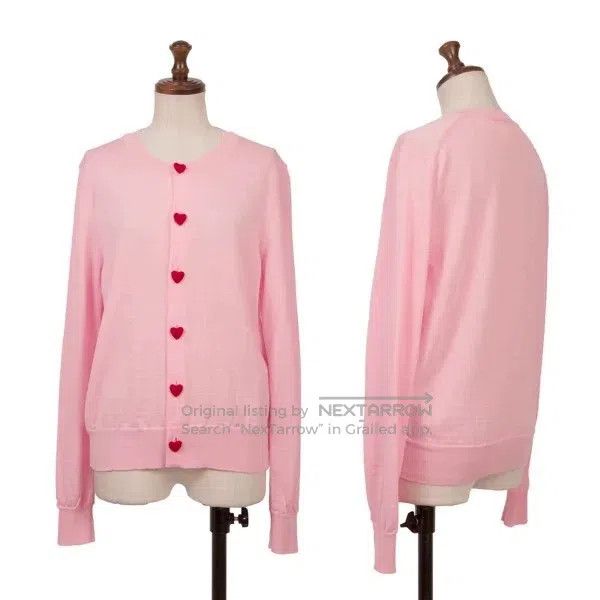 Comme des Garcons Comme Des Garcons Pink vintage heart-knit top Size M / US 6-8 / IT 42-44 - 1 Thumbnail