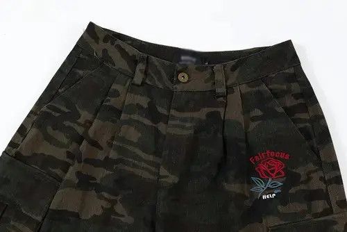 Other Men's oversize embroidered rose camouflage denim shorts Size US 32 / EU 48 - 4 Thumbnail