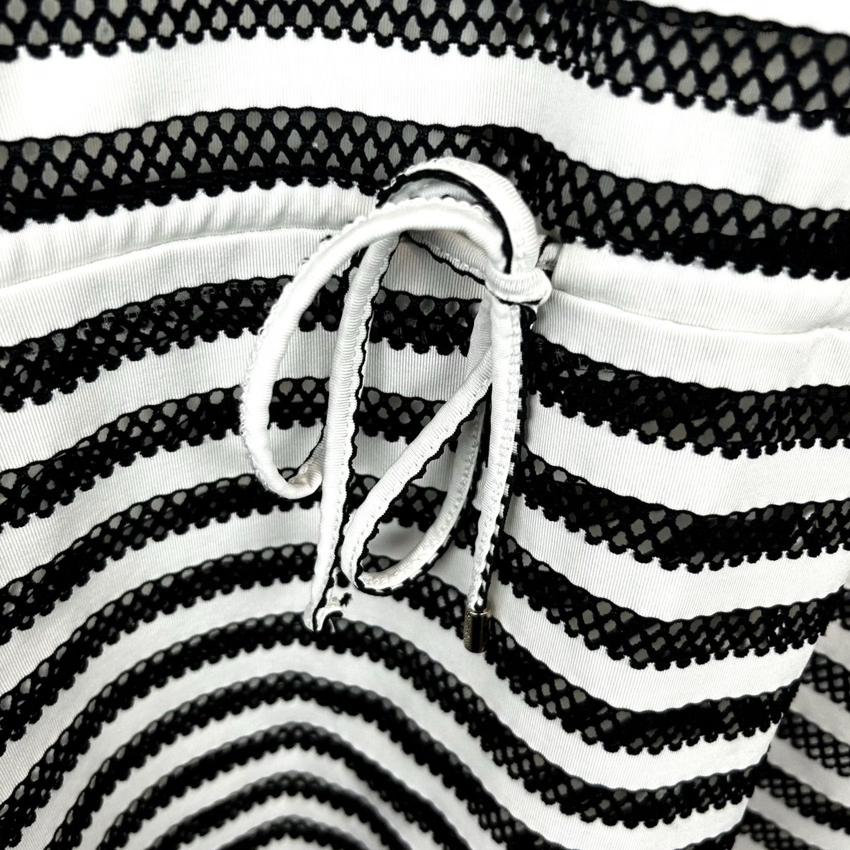 Calvin Klein Calvin Klein Womens Large Striped Cover Up - Drawstring Pockets - Black Polyester Spandex Size ONE SIZE - 5 Thumbnail
