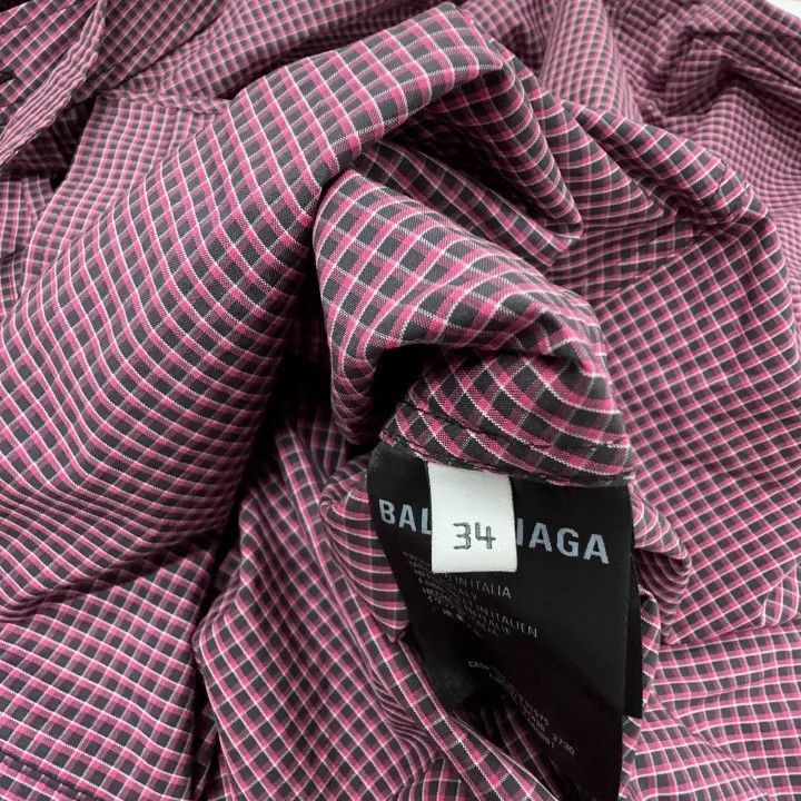 Balenciaga Balenciaga Balenciaga Pink Striped Letter Shirt -2507 Size US S / EU 44-46 / 1 - 3 Thumbnail