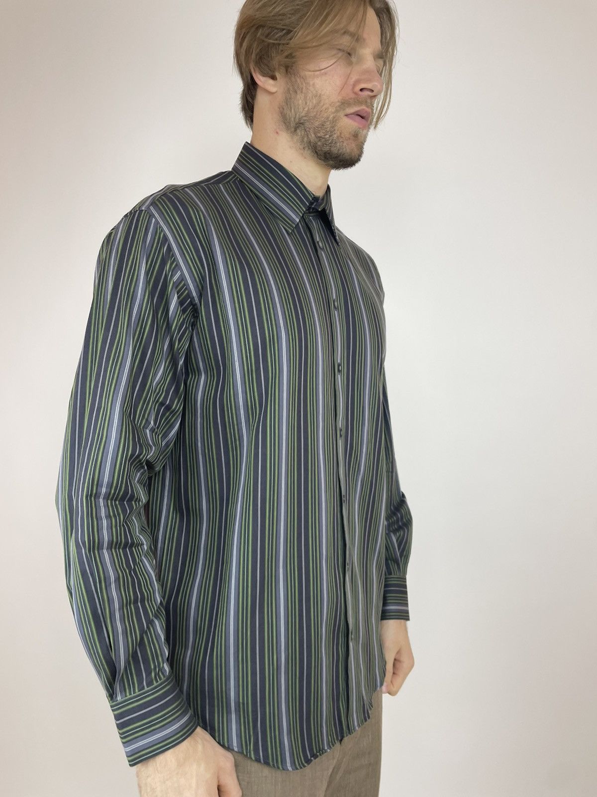 Other Vintage Yves Saint Lauren Striped Shirt Long sleeve Mens Size US M / EU 48-50 / 2 - 5 Thumbnail