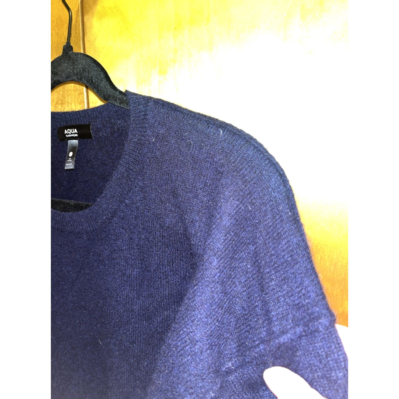 AQUA AQUA 100% Cashmere Crew Neck Sweater Dark Blue Small Womens Lightweight Pullover Classic Size S / US 4 / IT 40 - 7 Thumbnail