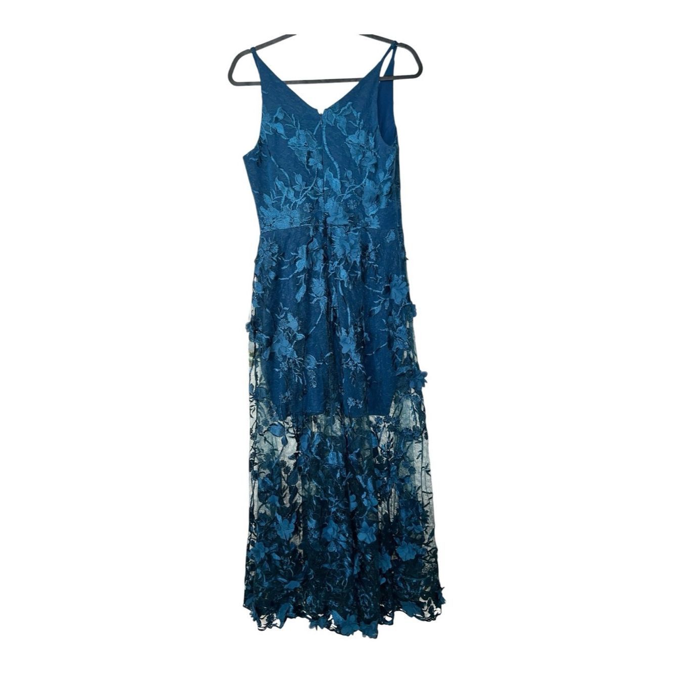 Dress the Population Dress the Population Sidney Gown Peacock Blue 3D Floral App Size M / US 6-8 / IT 42-44 - 4 Thumbnail