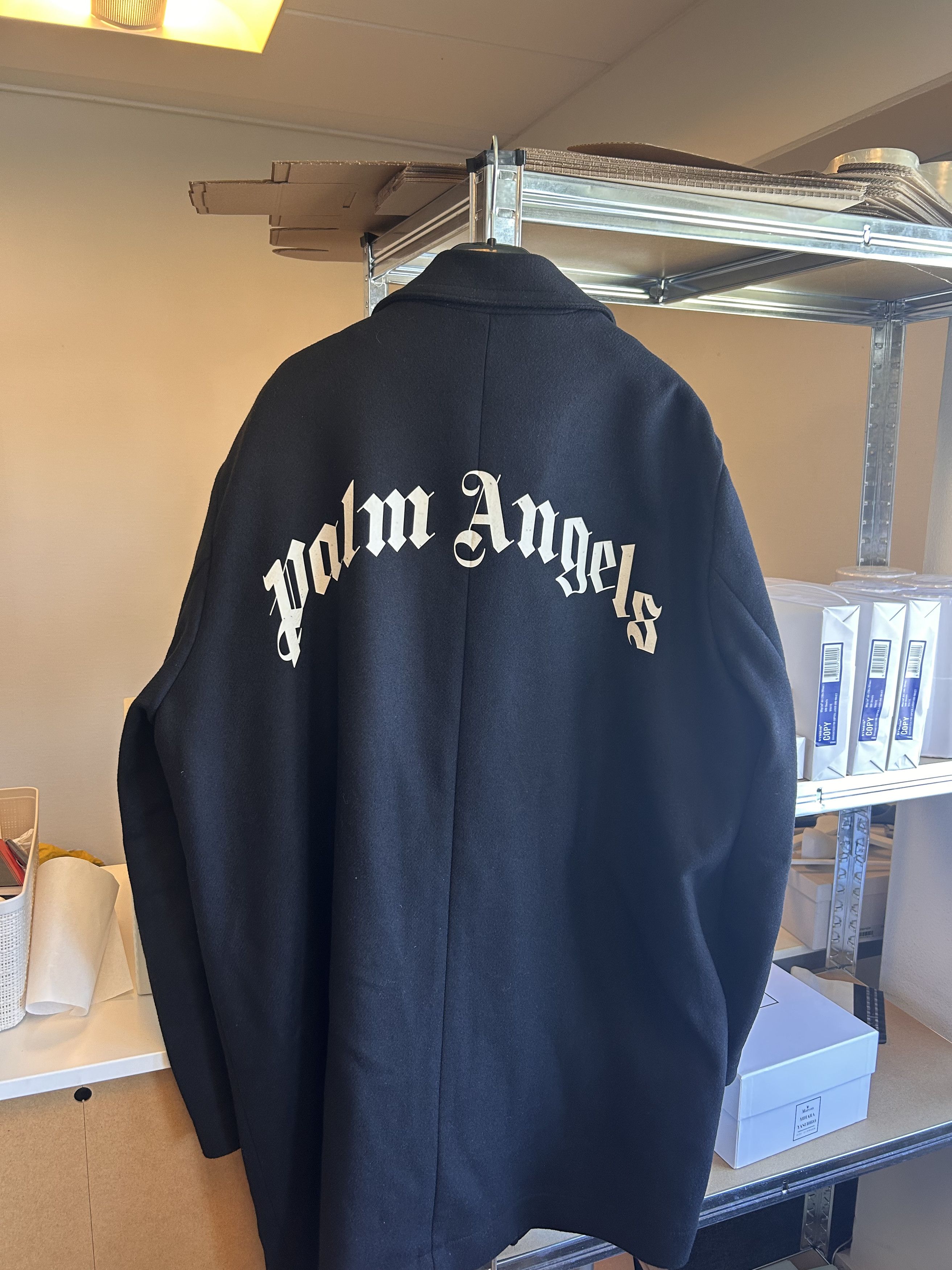 Palm Angels Palm Angels Curved Logo Wool Coat Size US L / EU 52-54 / 3 - 4 Thumbnail