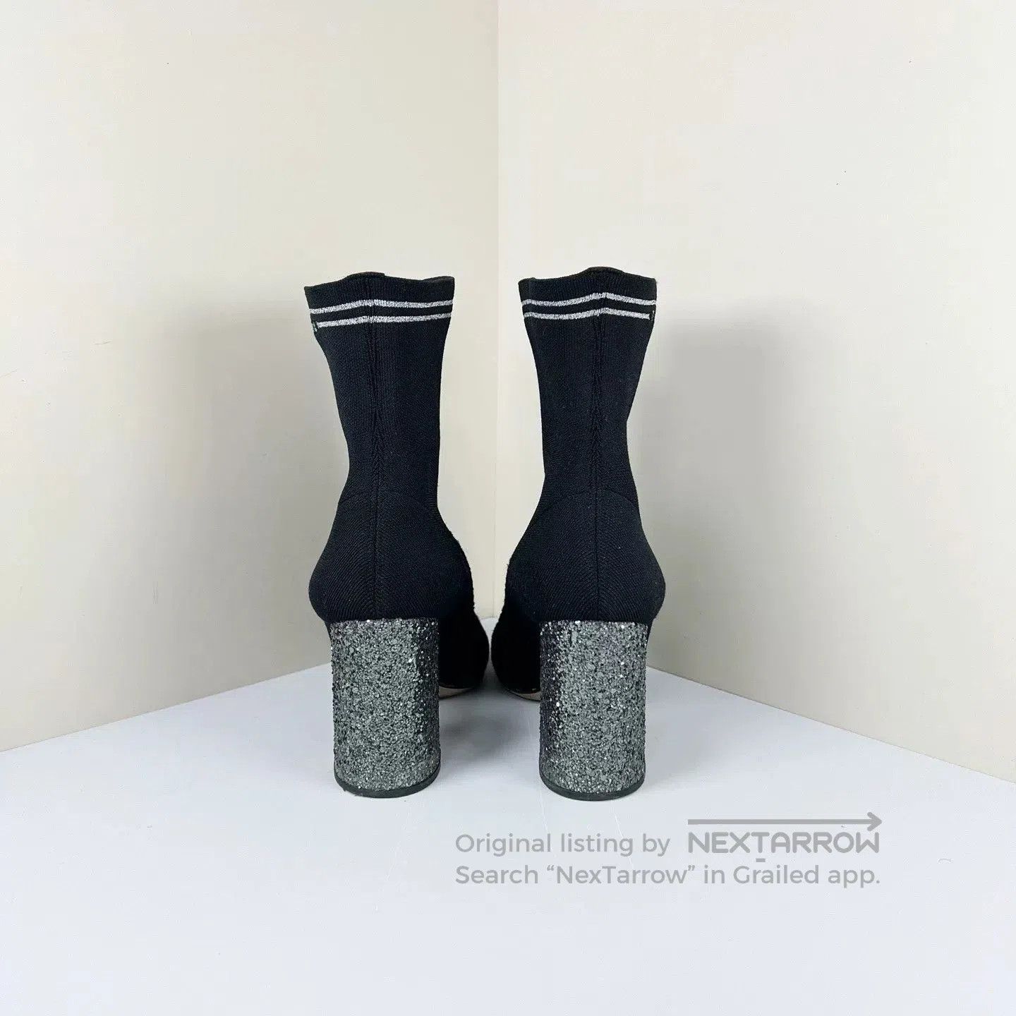 Miu Miu Miu Miu Embroidered Letter Knit Ankle Boots. Size US 7 / IT 37 - 3 Thumbnail