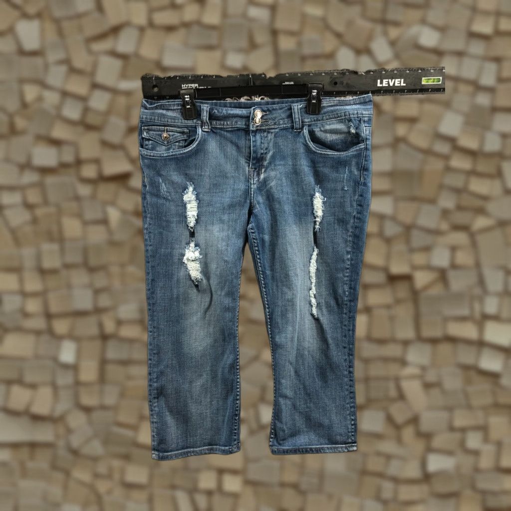 Vintage VIGOSS Capri Jeans Womens Juniors Size 17 Medium Wash Blue Size 38" / US 16 / IT 52 - 1 Thumbnail