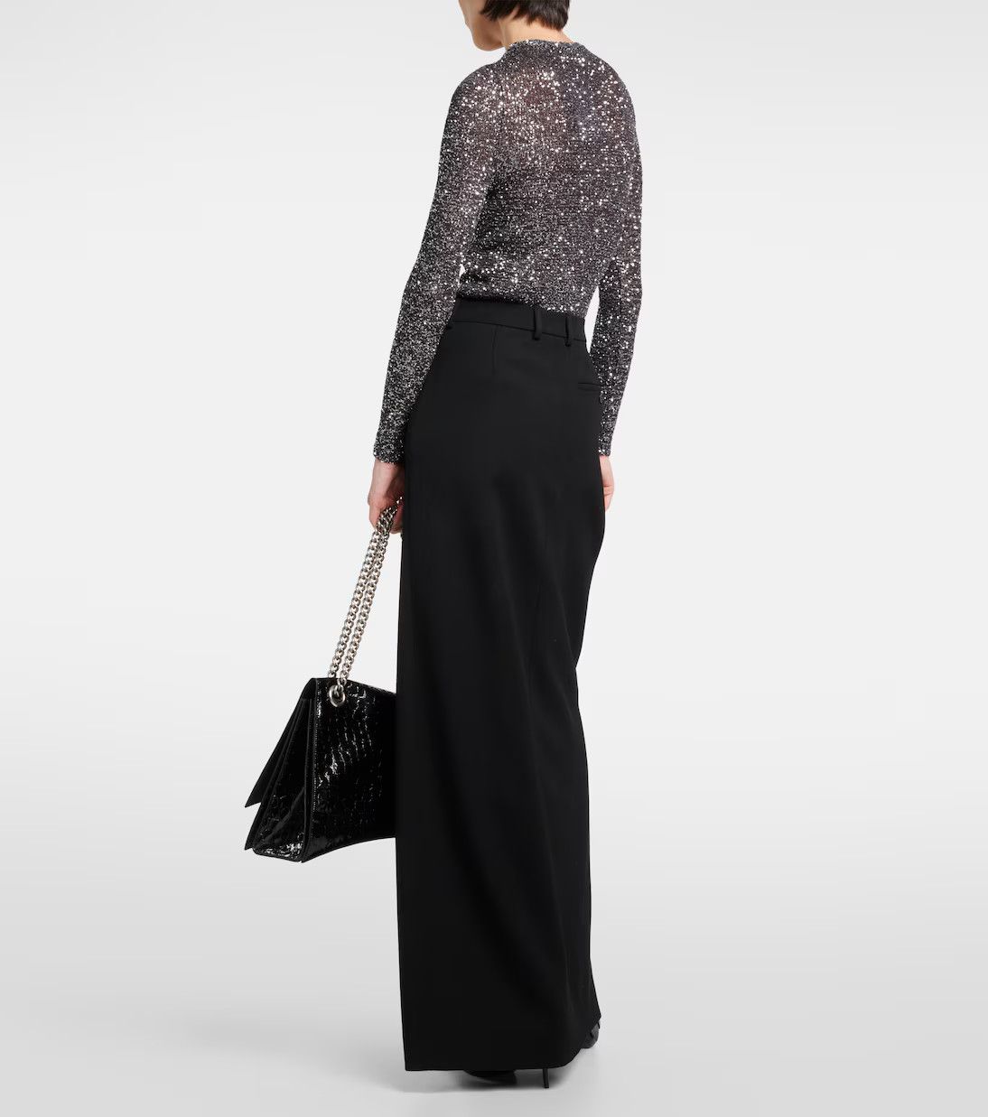 Balenciaga o1y0625 Maxi Skirt in Black Size 26" / US 2 / IT 38 - 5 Thumbnail