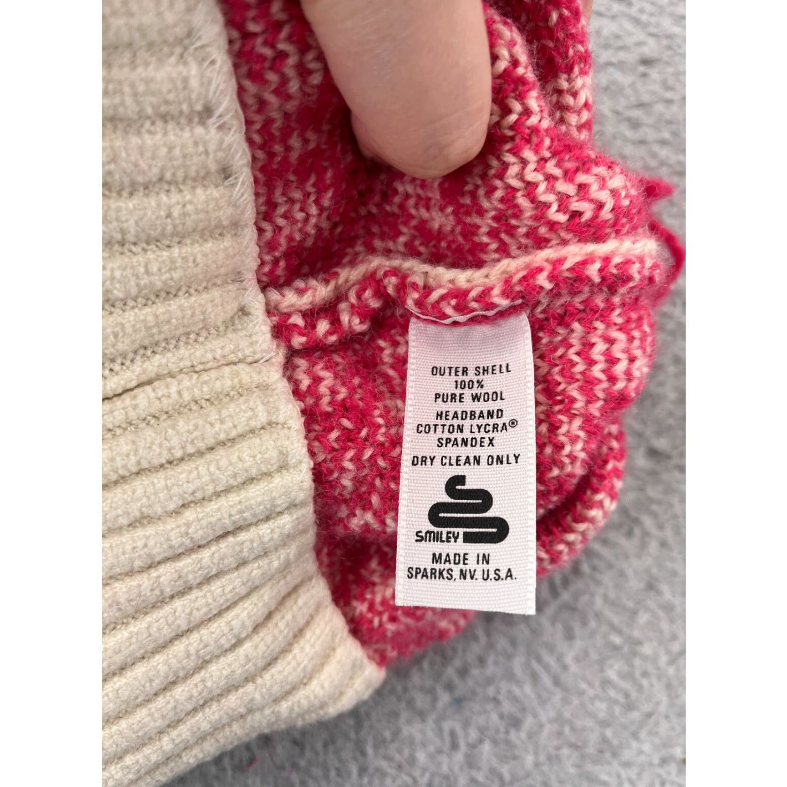 Pinko Smiley Beanie Adult One Size Pink Knit Wool Fair Isle Tassel Ear Flap Ski Hat/Cap Mens Womens Size ONE SIZE - 8 Thumbnail