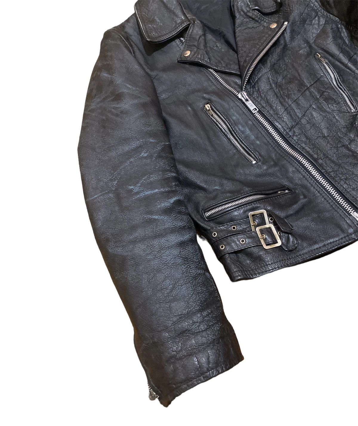 Vintage Rare Vintage 80s Distressed Punk Leather Biker Jacket Size US M / EU 48-50 / 2 - 2 Thumbnail