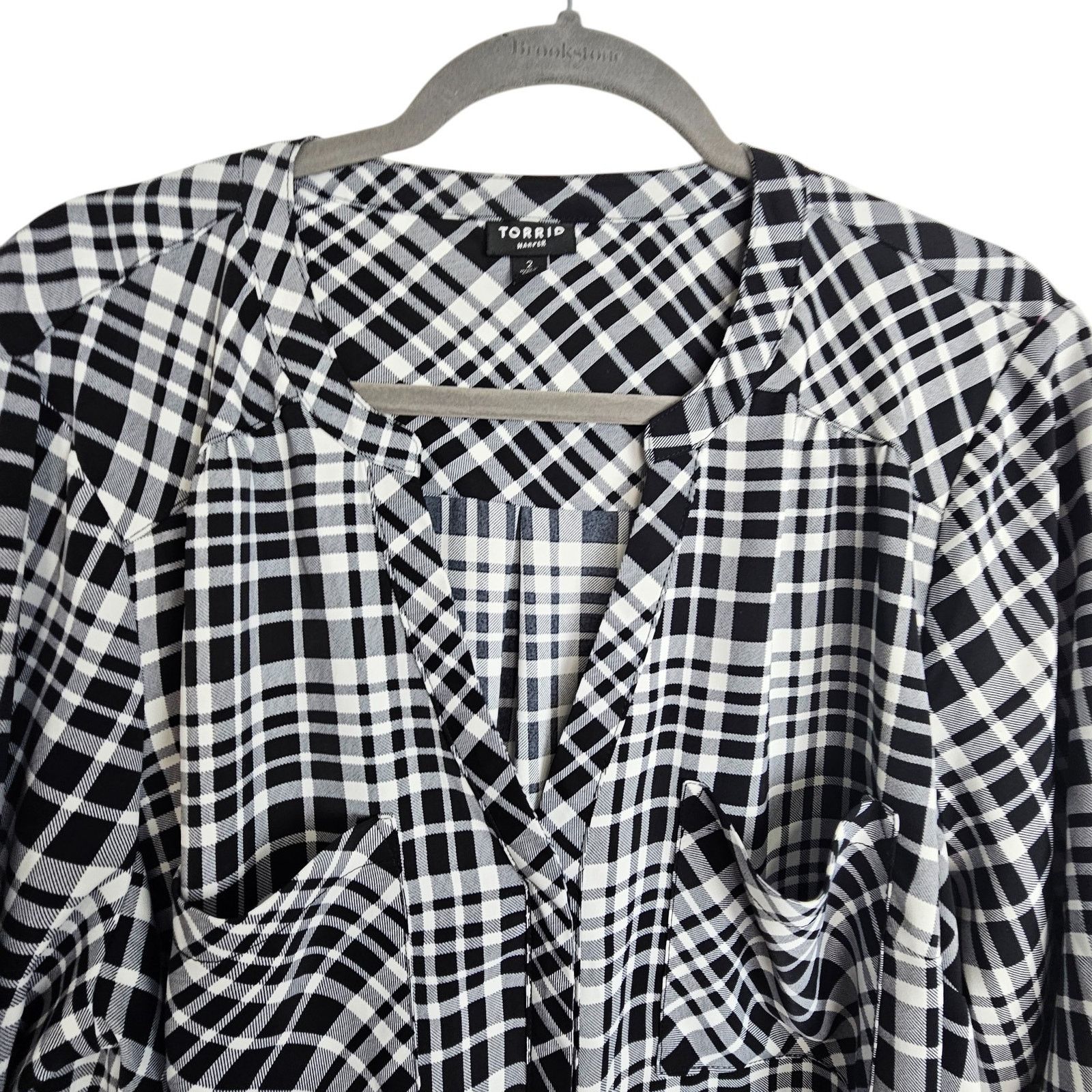 Torrid Torrid Womens Plaid Harper Top Plus Size 2X Career Corp Work Size XXL / US 16-18 / IT 52-54 - 3 Thumbnail