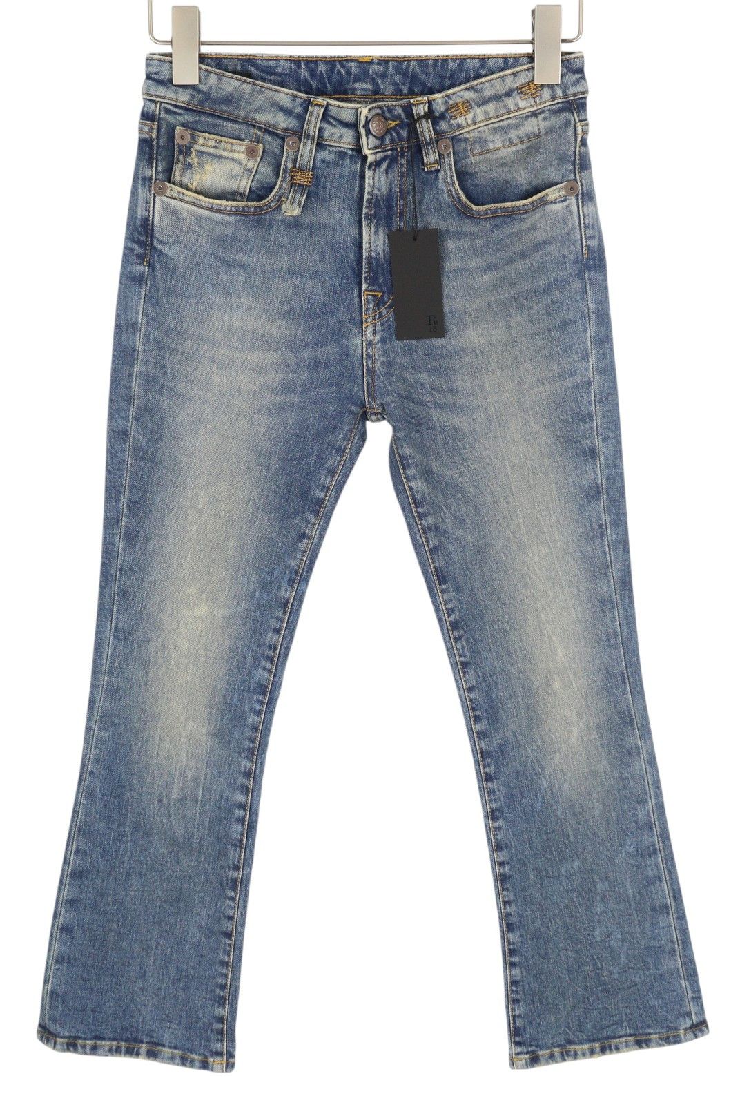 R13 KICK FIT 25 Kelly Stretch Washed Faded Ankle Cropped 86333 Size 25" / US 0 / IT 36 - 2 Thumbnail