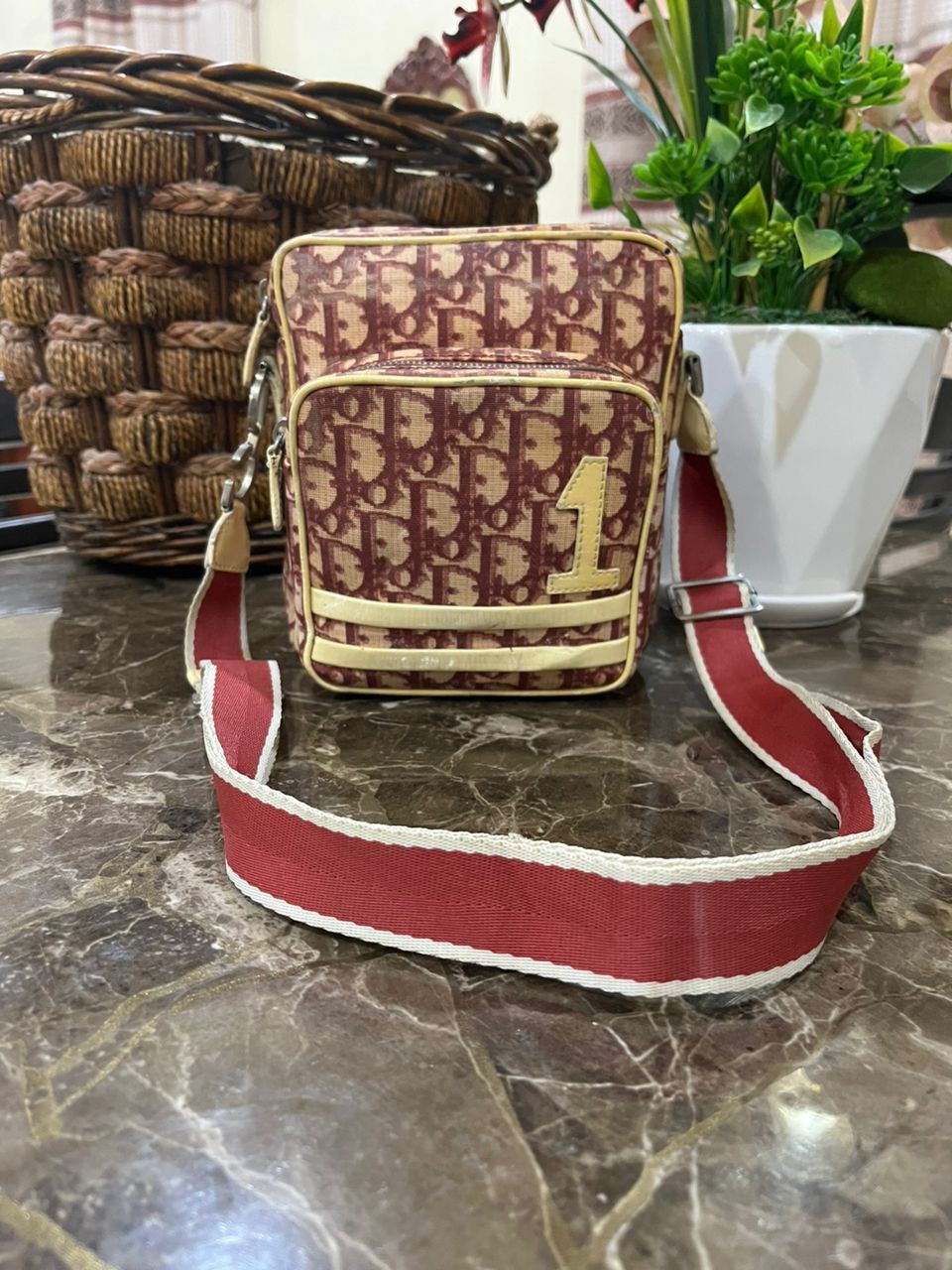 Authentic Vintage CHRISTIAN DIOR Trotter Canvas Shoulder bag