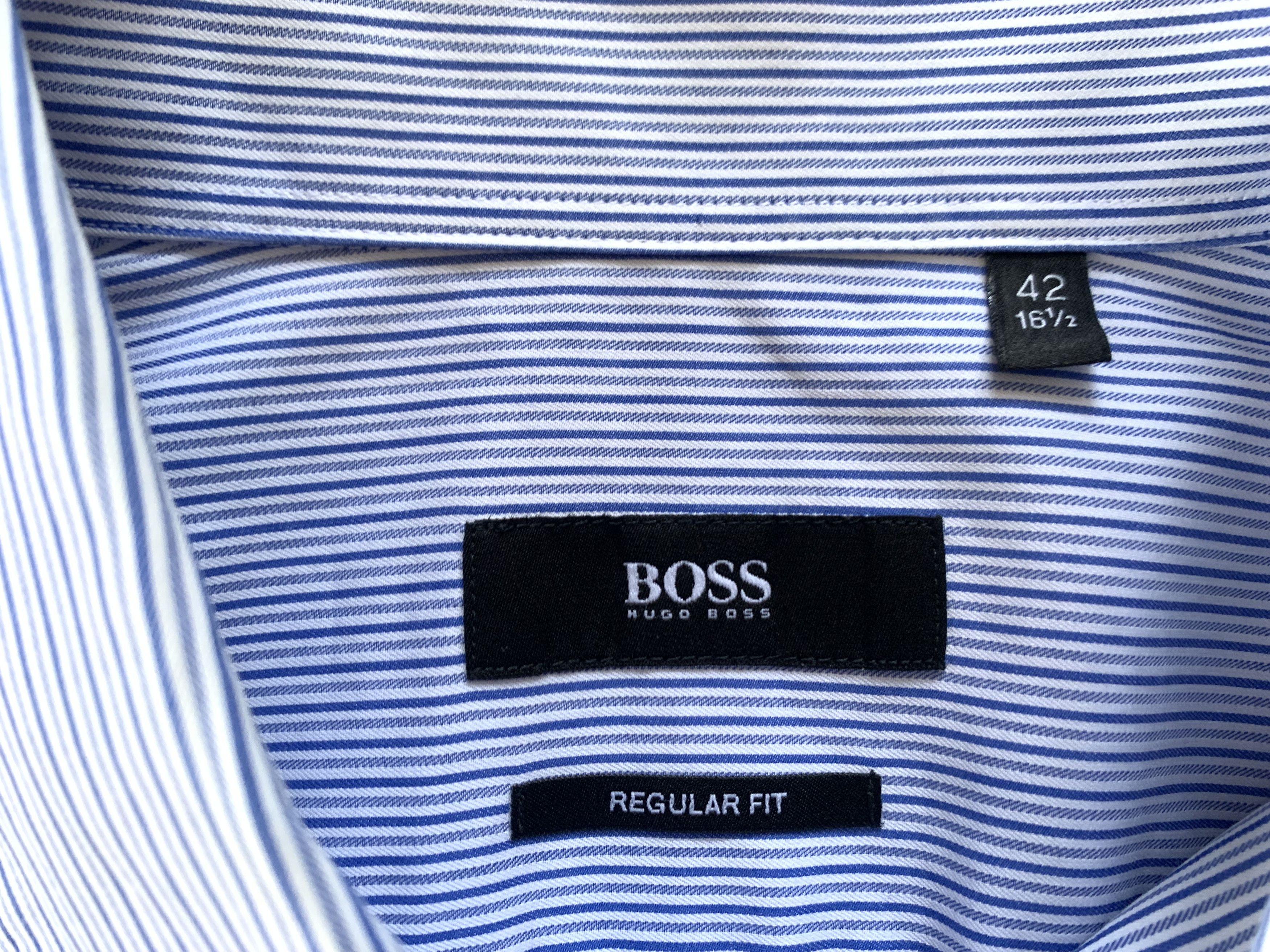 Hugo Boss Hugo Boss Light Blue Stripe Cotton Button Up Shirt Size US L / EU 52-54 / 3 - 5 Thumbnail