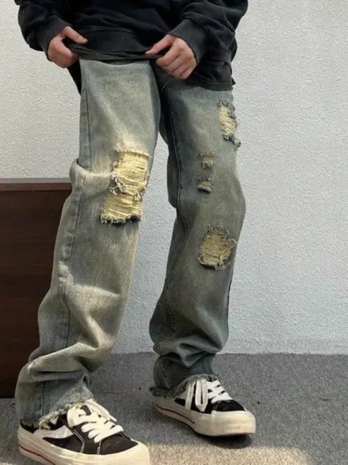 Japanese Brand Ichiko x Hoshi Light Blue High Street Vintage Loose Jeans Size US 33 - 5 Thumbnail