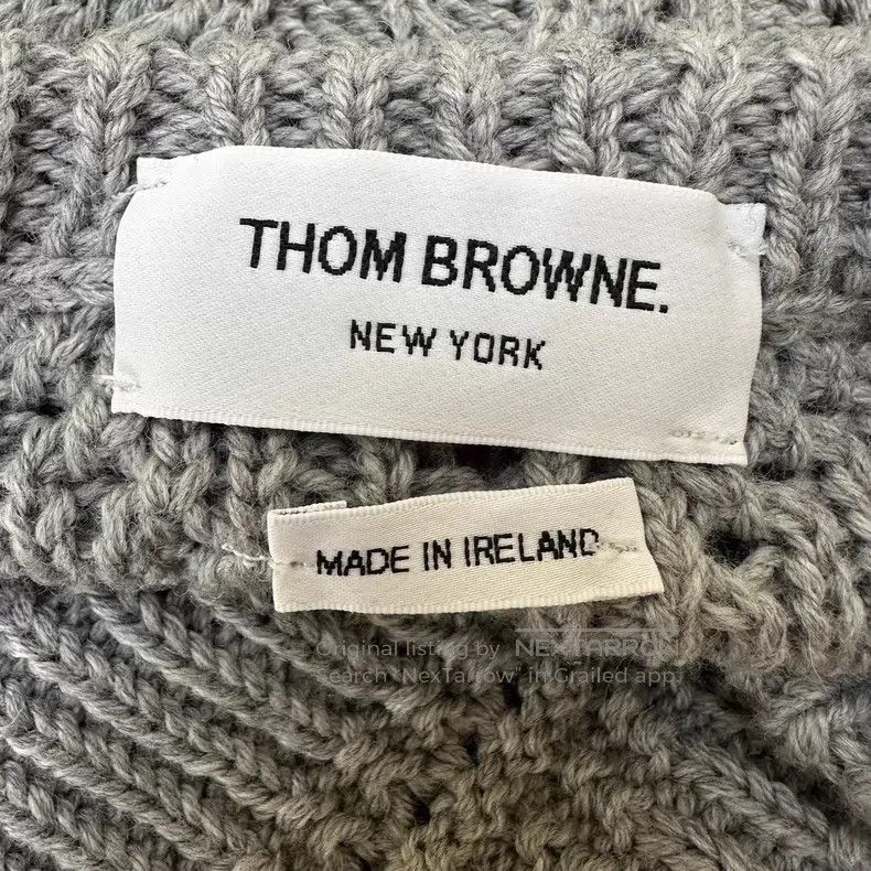 Thom Browne Thom Browne Herringbone Twill Classic Logo Wool Sweater Size XS / US 0-2 / IT 36-38 - 7 Thumbnail