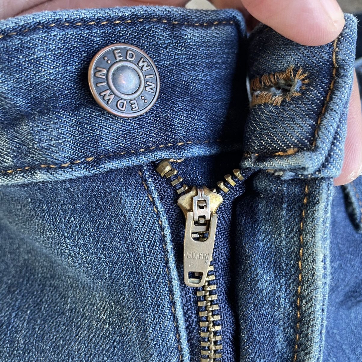 Edwin 🔥Vintage Edwin 503 Stoned Washed Distress Denim Jeans Size US 34 / EU 50 - 12 Thumbnail