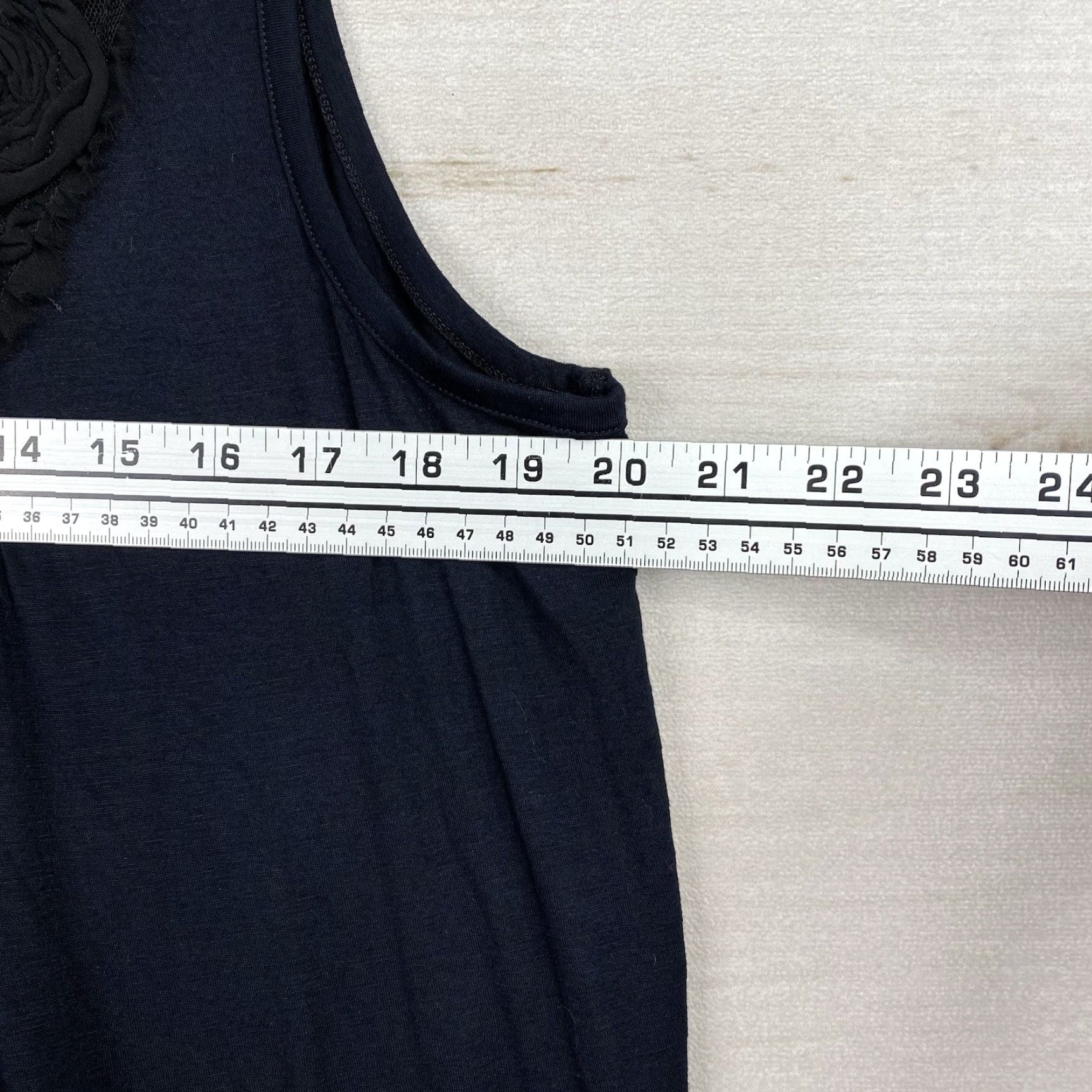 Vintage Design History Blouse 1X Black Floral Sleeveless Scoop Crew Neck Bohemian Casual Summer Women’s Size XL / US 12-14 / IT 48-50 - 6 Thumbnail