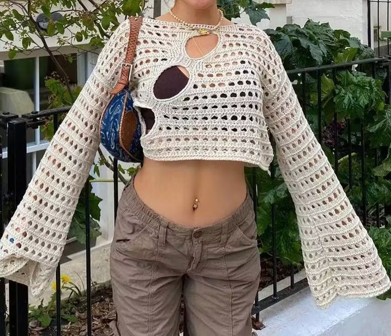 Very Cool White crochet crop top | Grailed