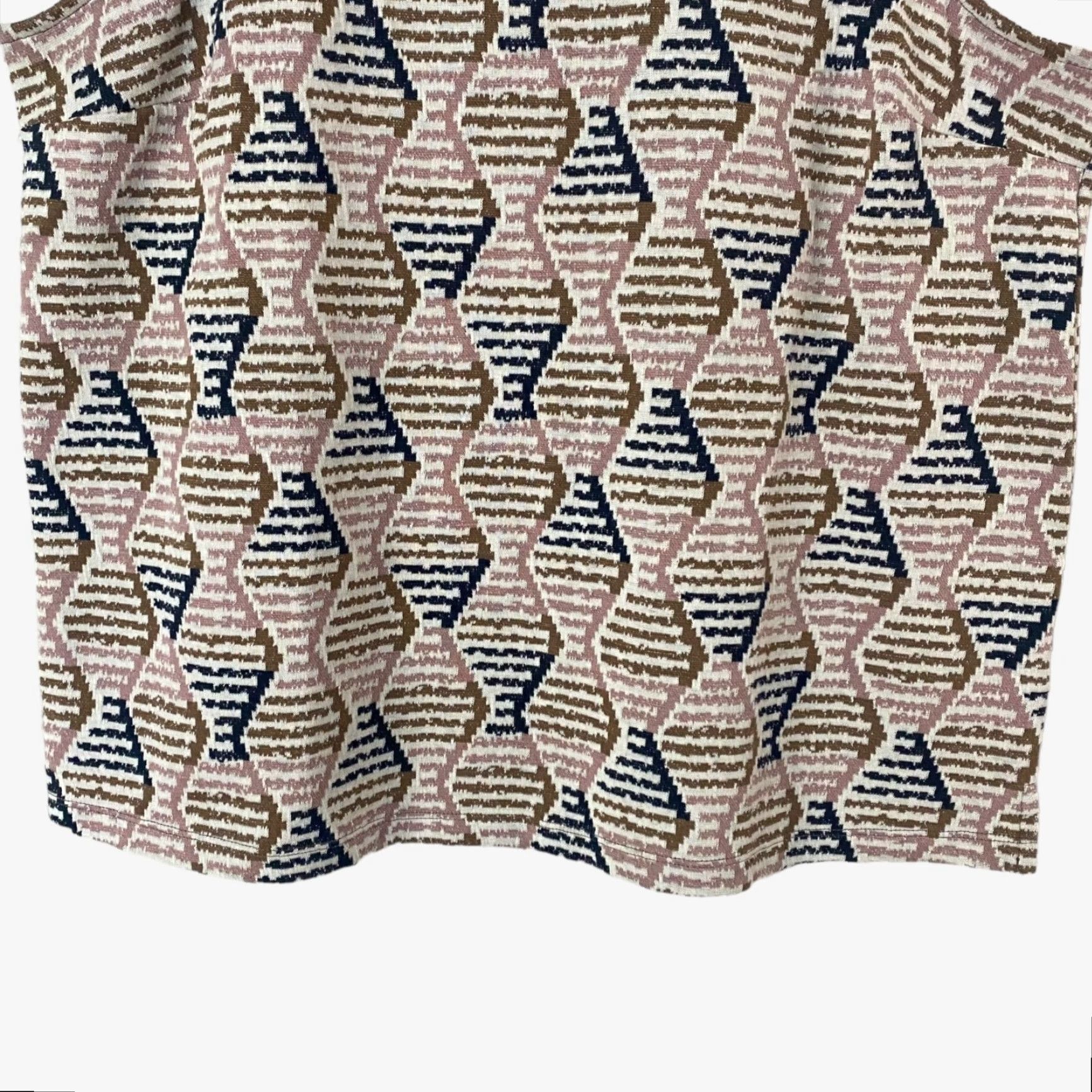 Anthropologie Anthropologie Lindsay Structured Halter Top Womens XL Pink Sleeveless Geometric Bohemian Tank Shirt Geometric Print Modern Fit Size XL / US 12-14 / IT 48-50 - 7 Thumbnail