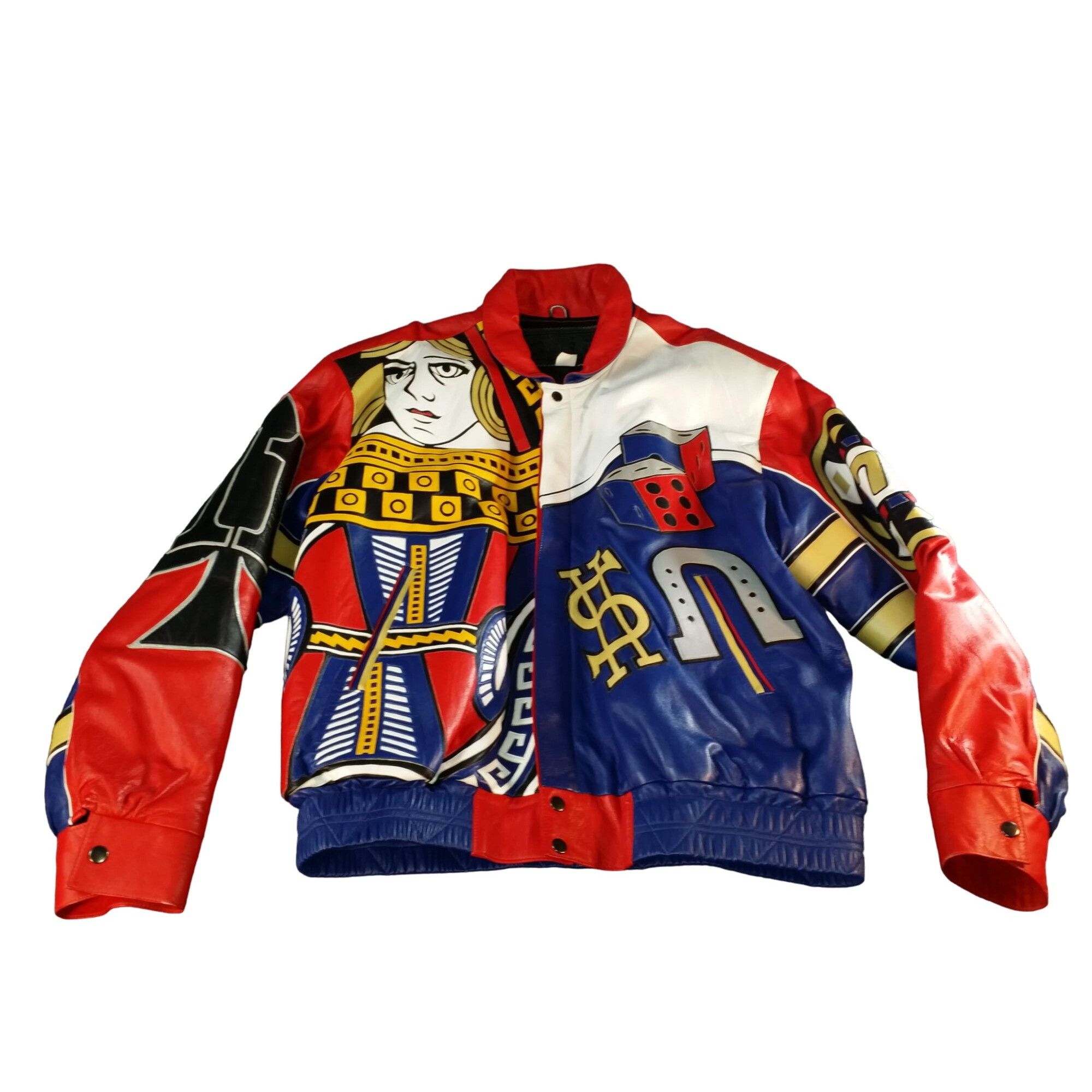 Vintage Vintage Rare 1990s Detroit Casino Gambling Leather Jacket Me Size US XL / EU 56 / 4 - 1 Thumbnail