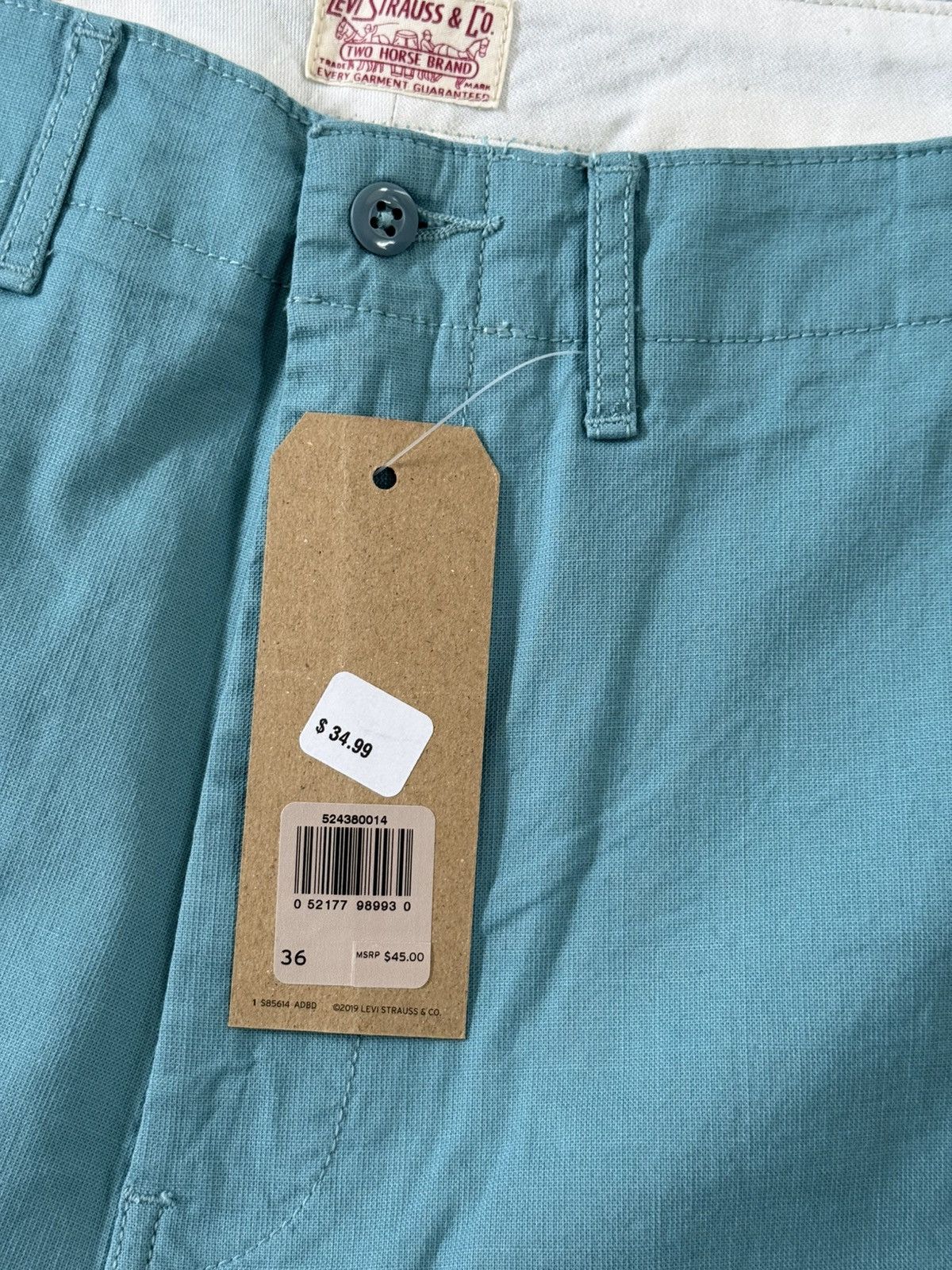 Levi's Men's Levi's 502 Regular Taper Fit Light Blue Shorts Size 36 Size US 36 / EU 52 - 2 Thumbnail