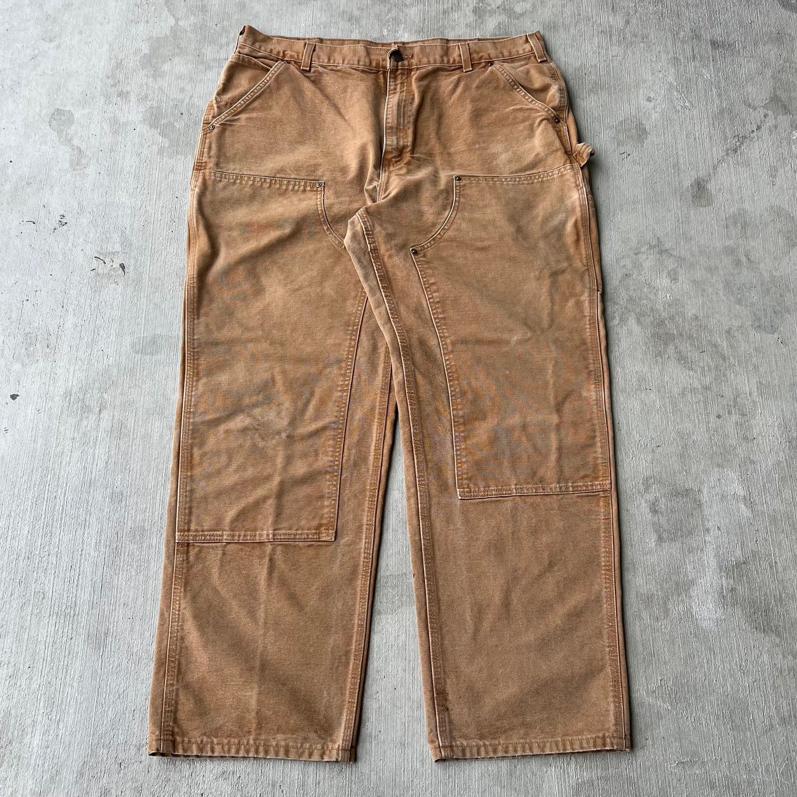 Carhartt × Vintage Vintage Y2K Carhartt brown double knee work carpenter pants Size US 37 - 1 Thumbnail