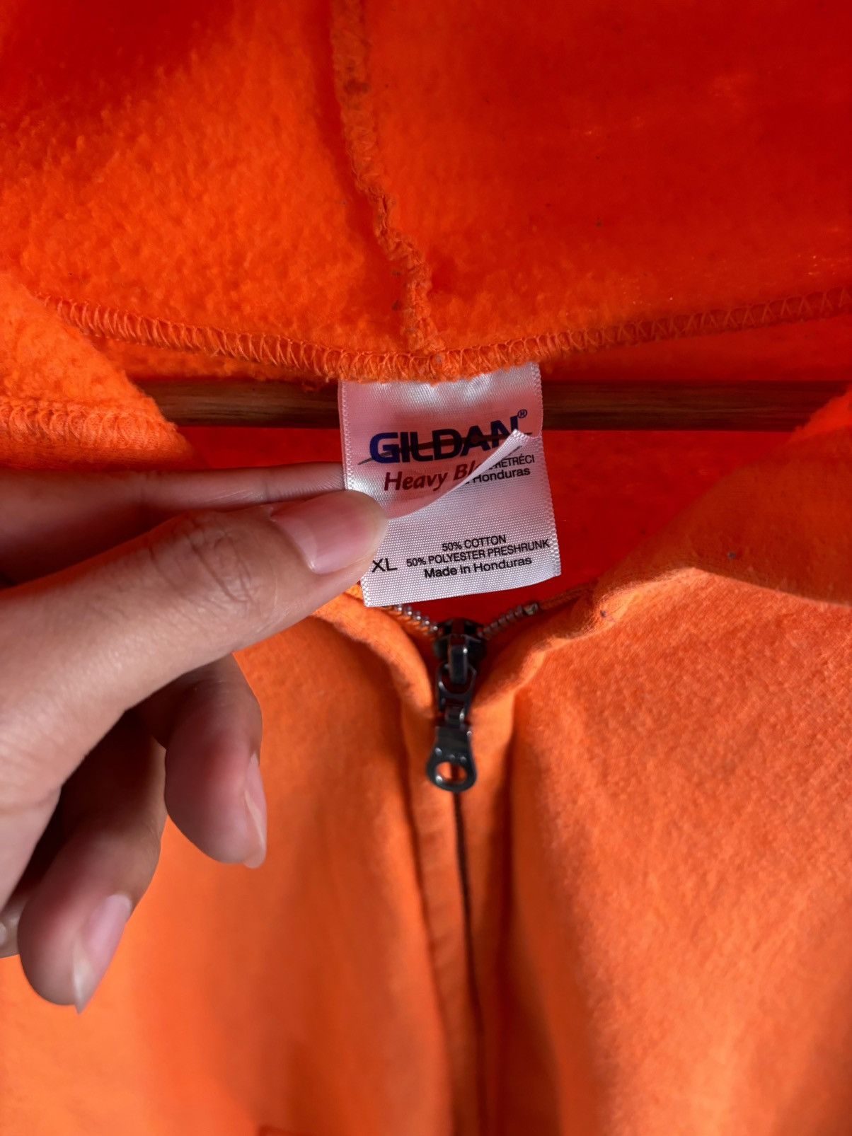 Russell Athletic Gildan Blank Orange Hoodie Zip Size US XL / EU 56 / 4 - 3 Thumbnail