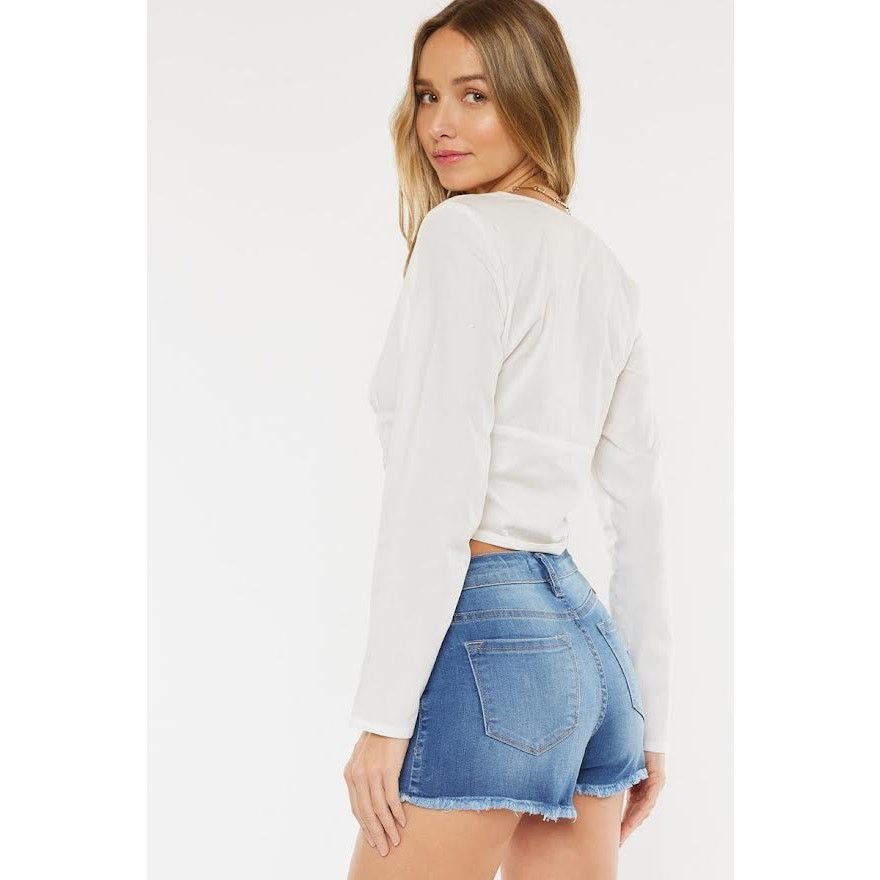 Nordstrom KanCun Daphne Mid Rise Shorts | Medium | Frayed Hem Size 28" / US 6 / IT 42 - 2 Thumbnail