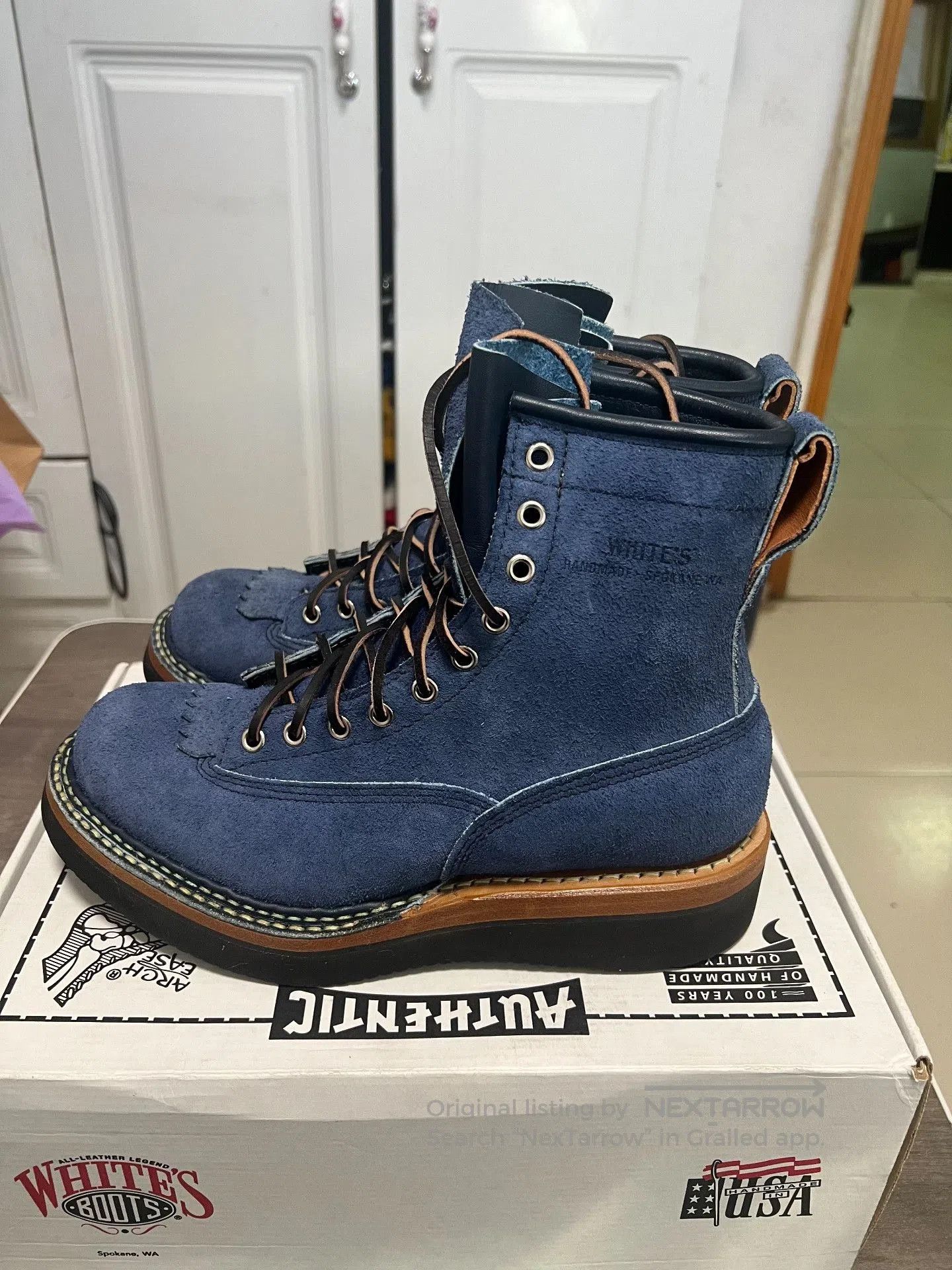 White's Boots Whites Indigo Dyed Suede Work Boots. Size US 6.5 / EU 39-40 - 2 Thumbnail