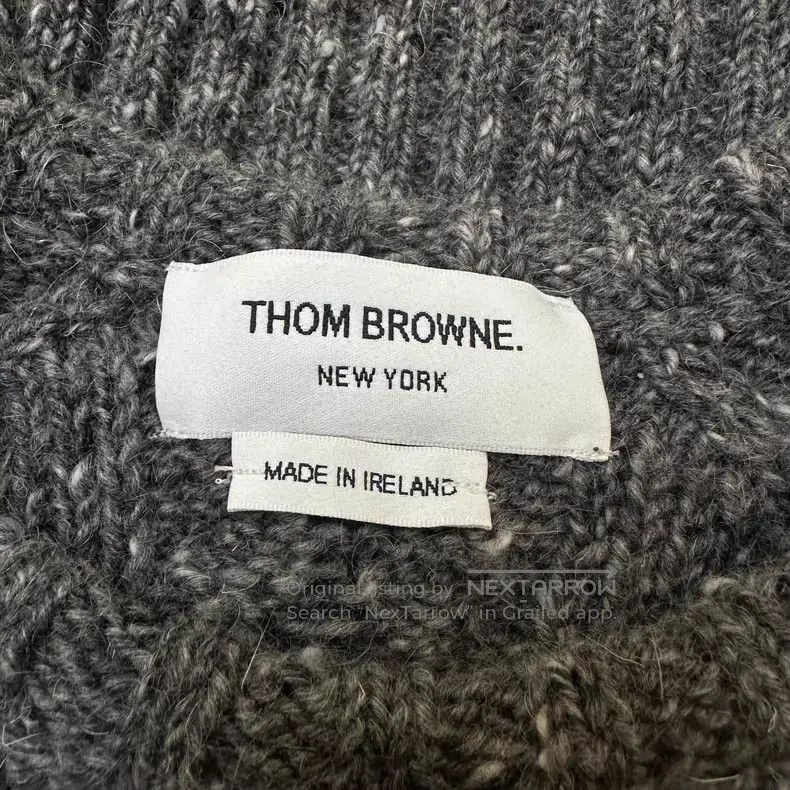 Thom Browne Thom Browne Heather Grey Four Stripe Wool Sweater Size US XS / EU 42 / 0 - 7 Thumbnail
