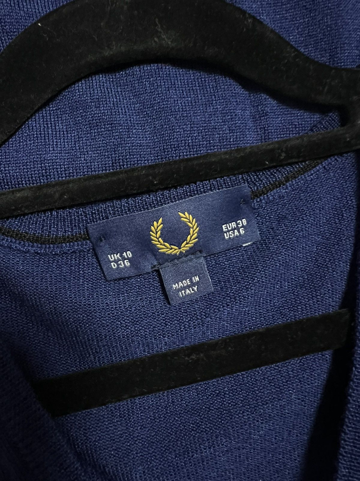 Fred Perry Fred perry s v neck wool dress blue Size S / US 4 / IT 40 - 2 Thumbnail
