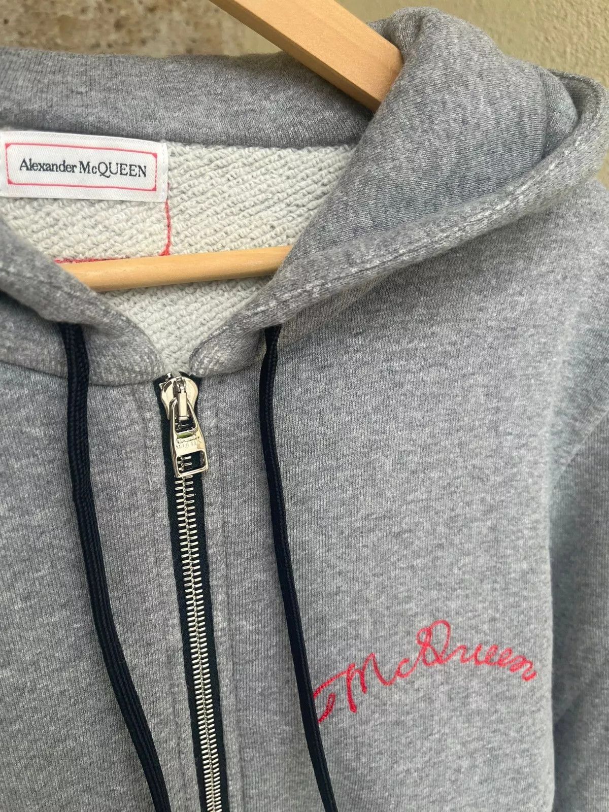 Alexander McQueen o1rshd1 Soft Cotton Logo Embroidered Crewneck Hoodie in Grey Size US M / EU 48-50 / 2 - 10 Thumbnail