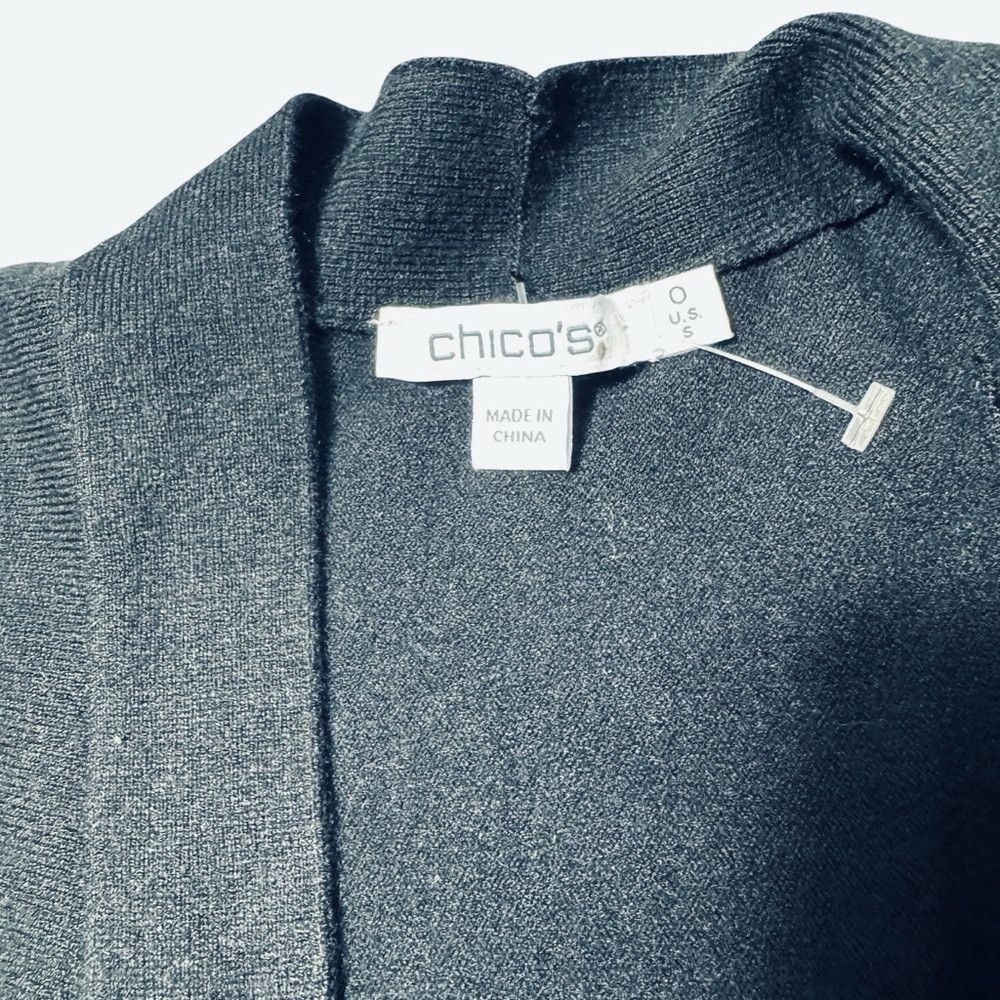 Chicos New Chico's Soutache Open Front Black Cardigan Size 0 US S Size S / US 4 / IT 40 - 6 Thumbnail