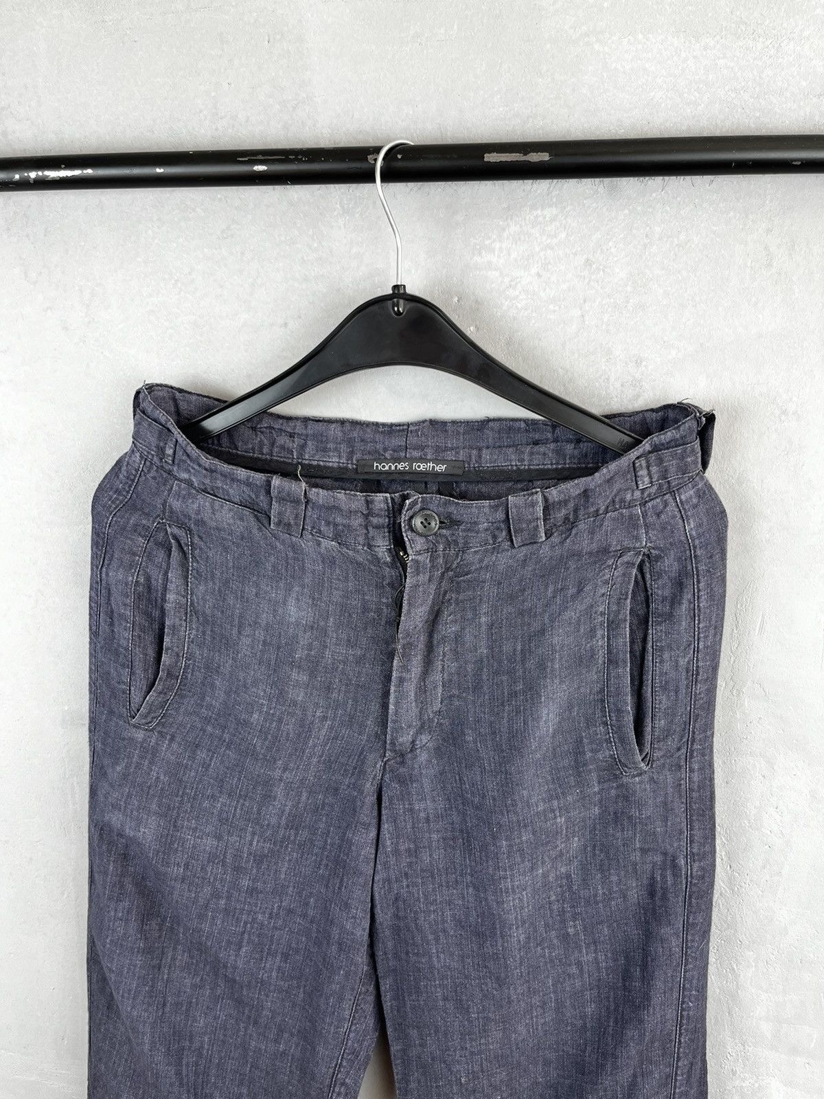 Other × hannes roether Hannes Roether Faded Gray Lace Linen Chino Pants Avant Garde Size US 31 - 5 Thumbnail